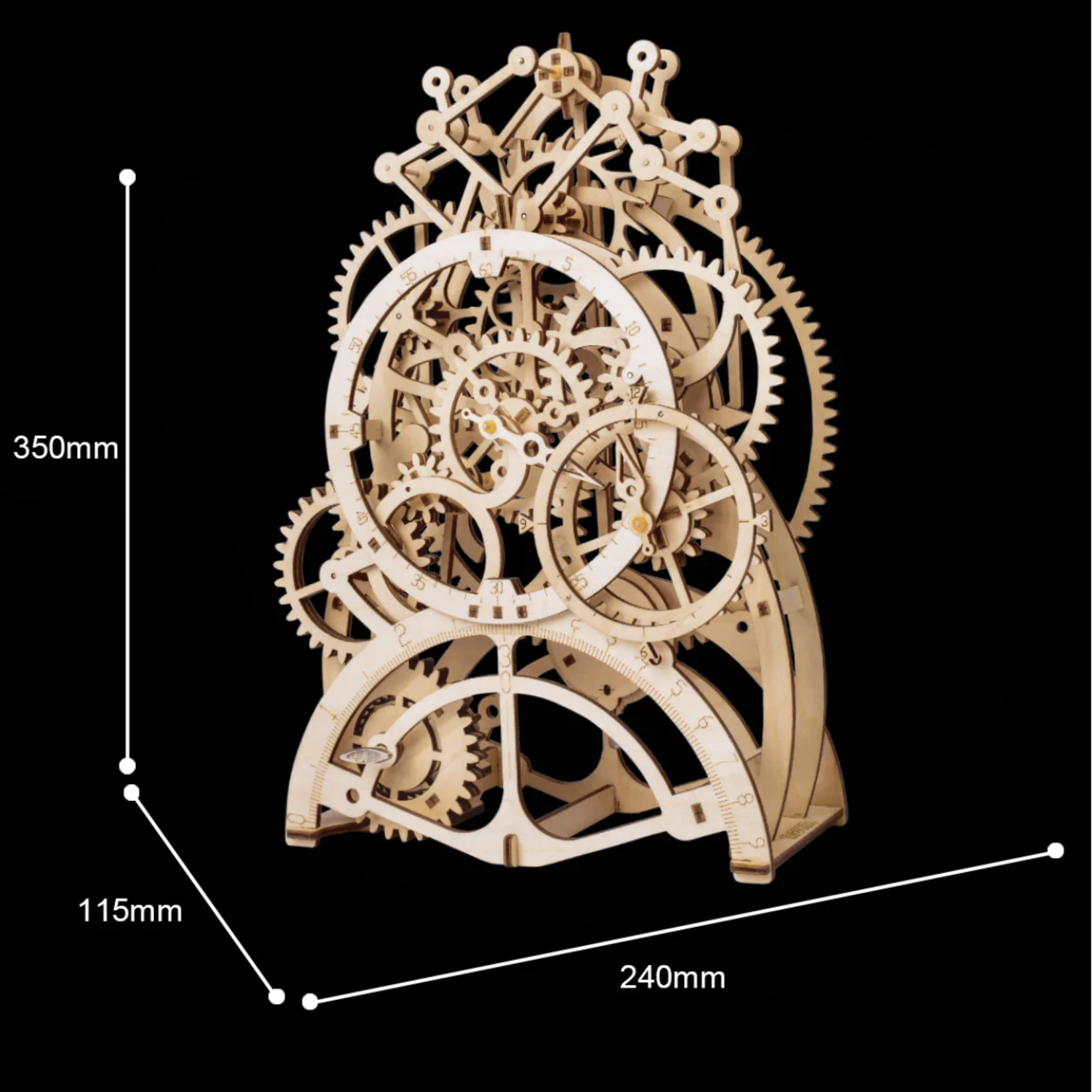 HANDS CRAFT DIY 3D WOODEN PUZZLE MECHANICAL PENDULUM CLOCK