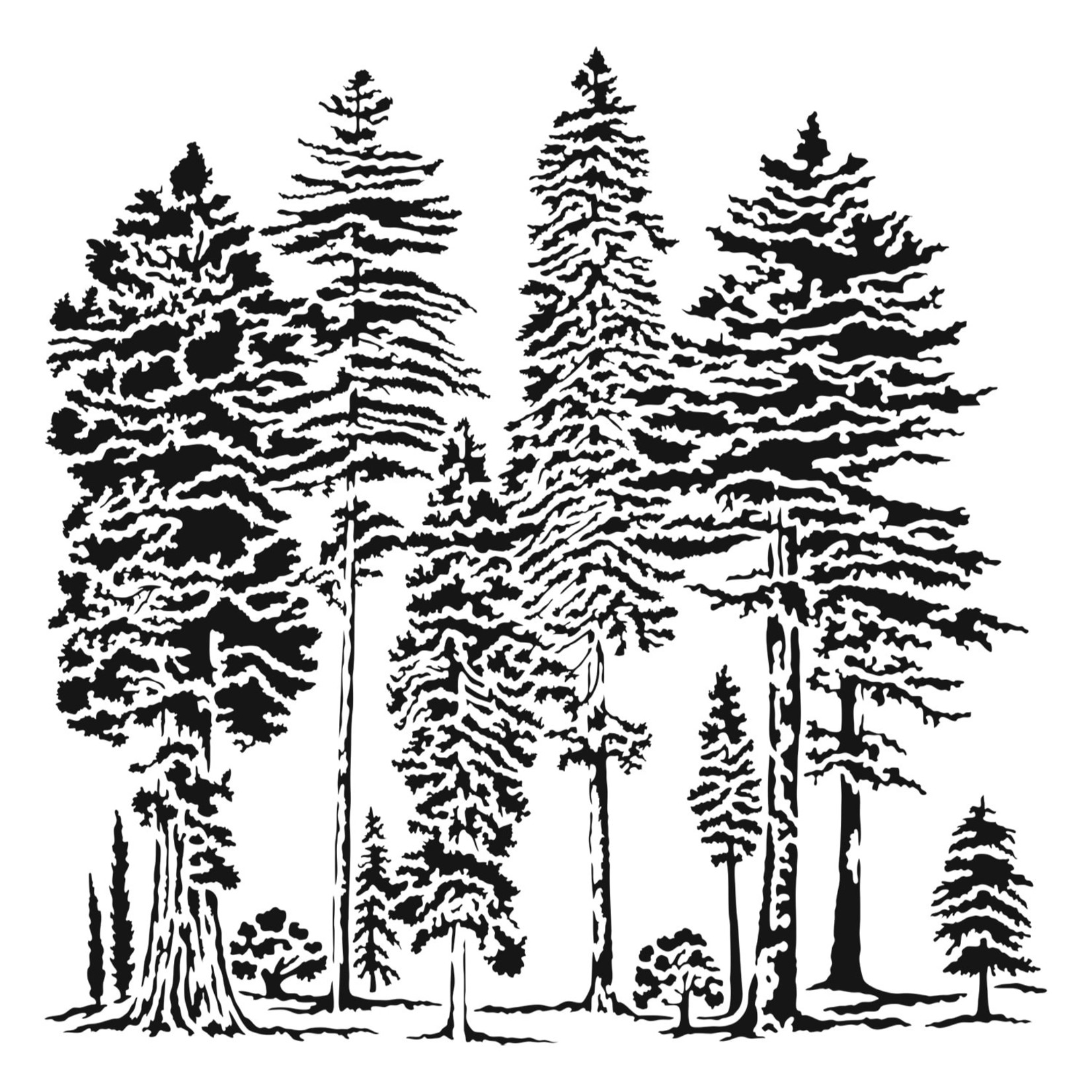 THE CRAFTERS WORKSHOP STENCIL 6X6 TCW1040S MINI MAJESTIC FOREST