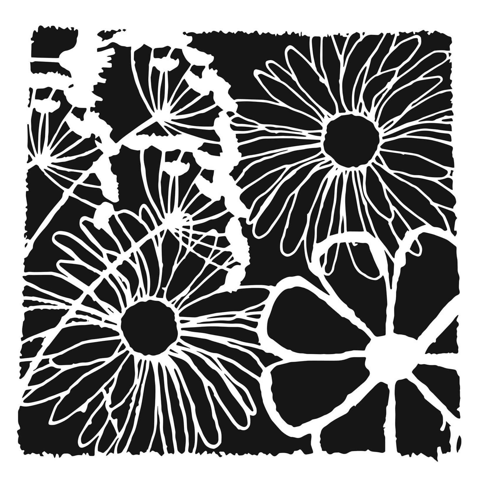 THE CRAFTERS WORKSHOP STENCIL 6X6 TCW948S MINI FRAMED FLOWERS