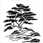 THE CRAFTERS WORKSHOP STENCIL 6X6 TCW866S MINI CYPRESS TREE