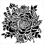 THE CRAFTERS WORKSHOP STENCIL 6X6 TCW823S MINI ROSE BOUQUET