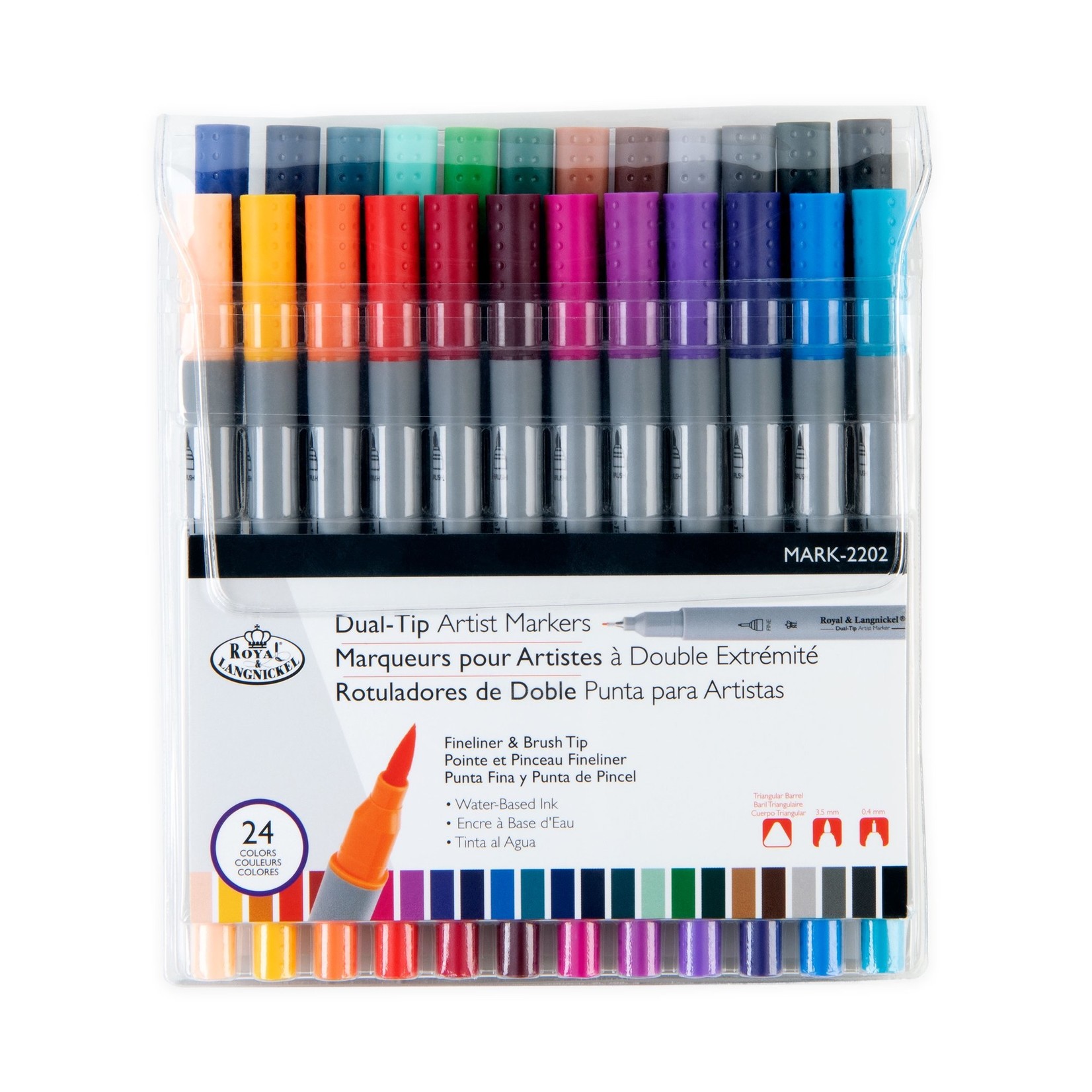 ROYAL & LANGNICKEL DUAL-TIP ARTIST WATERCOLOUR MARKERS SET/24