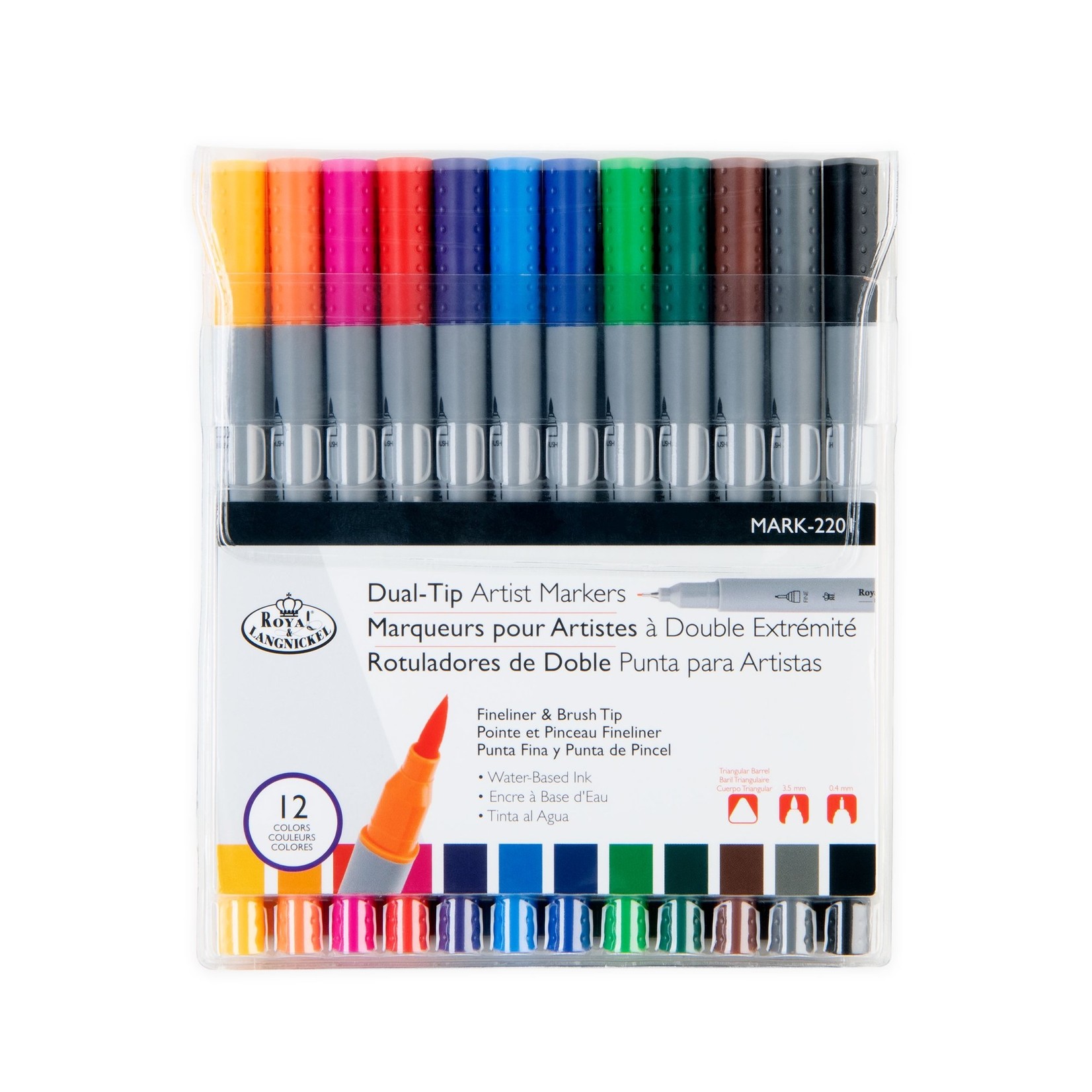 ROYAL & LANGNICKEL DUAL-TIP ARTIST MARKERS SET/12