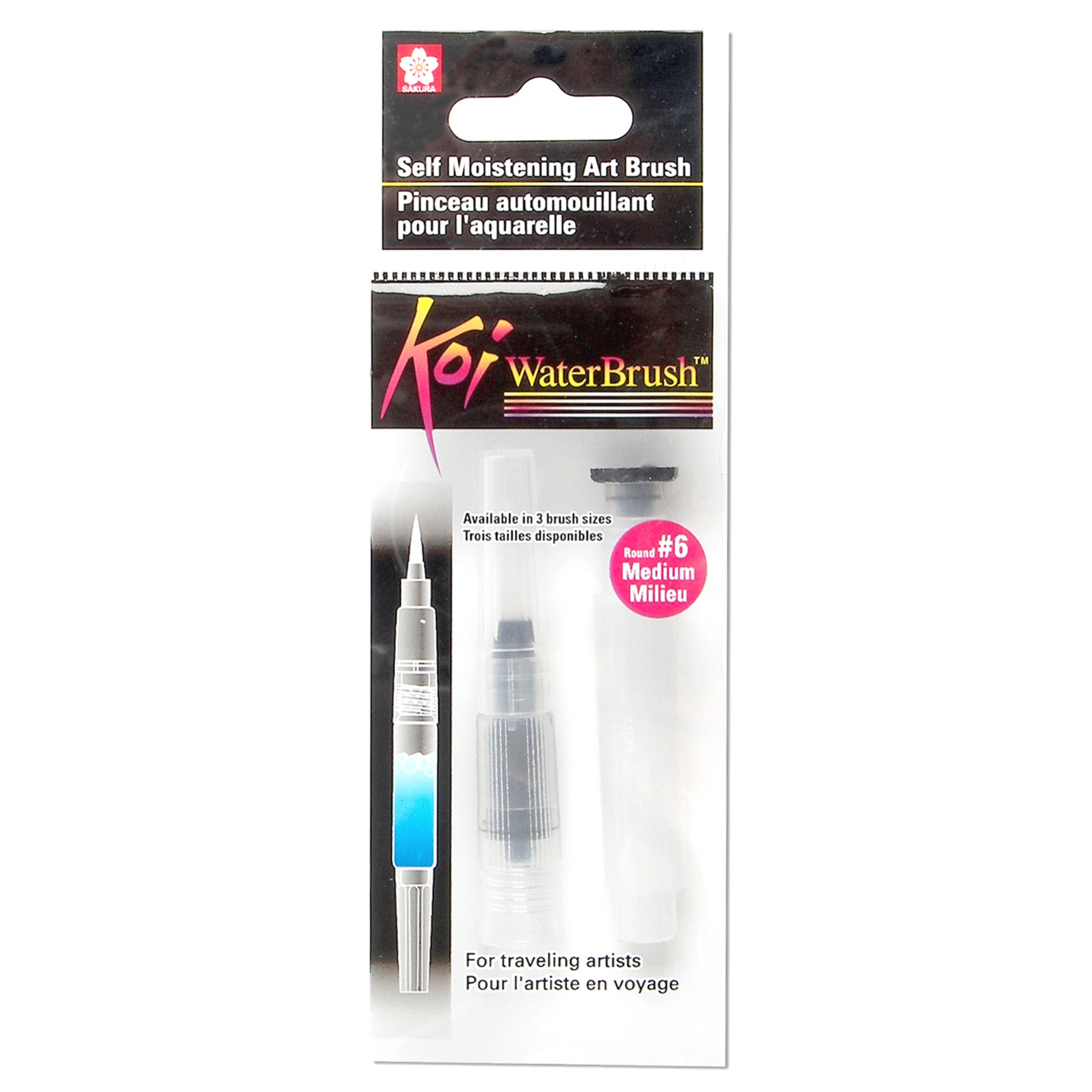 KOI WATER BRUSH 9ML #6 MEDIUM TIP