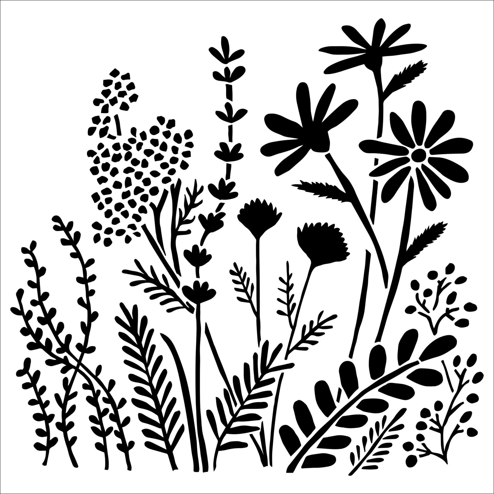 THE CRAFTERS WORKSHOP STENCIL 6X6 TCW968S MINI SUMMER MEADOW