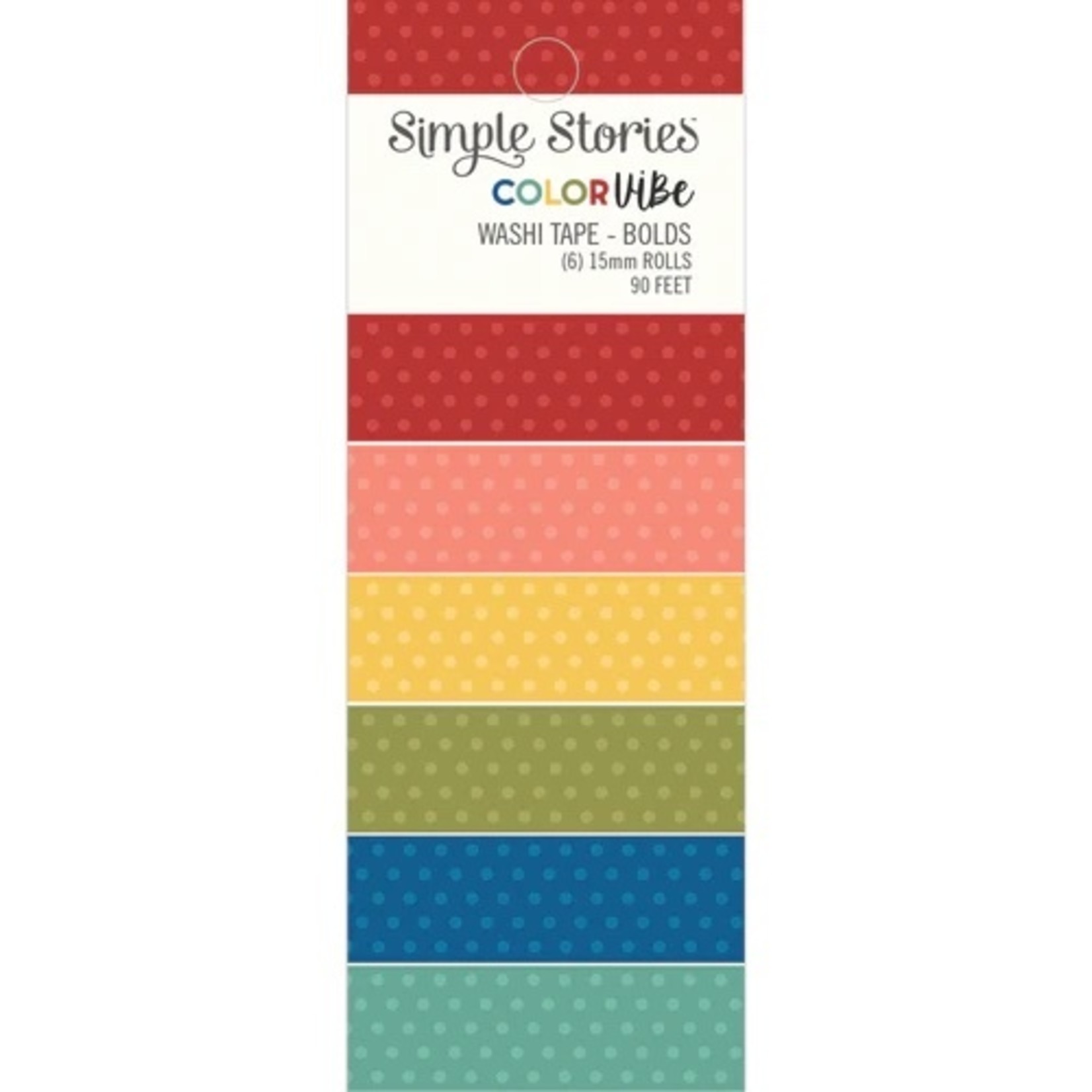 SIMPLE STORIES COLOR VIBE WASHI TAPE 15MMX9O' 6/PK BOLDS