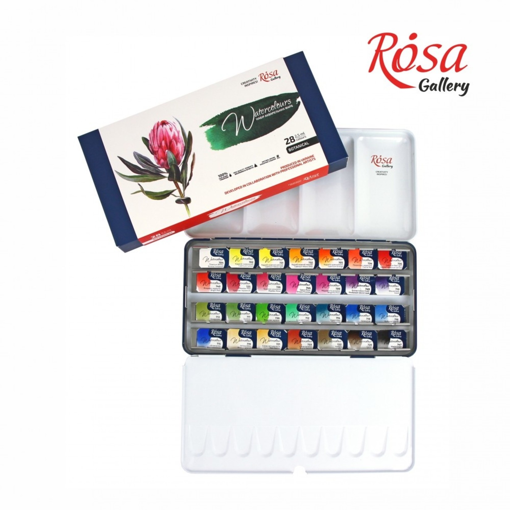 ROSA WATERCOLOUR PAN SET/28 BOTANICAL