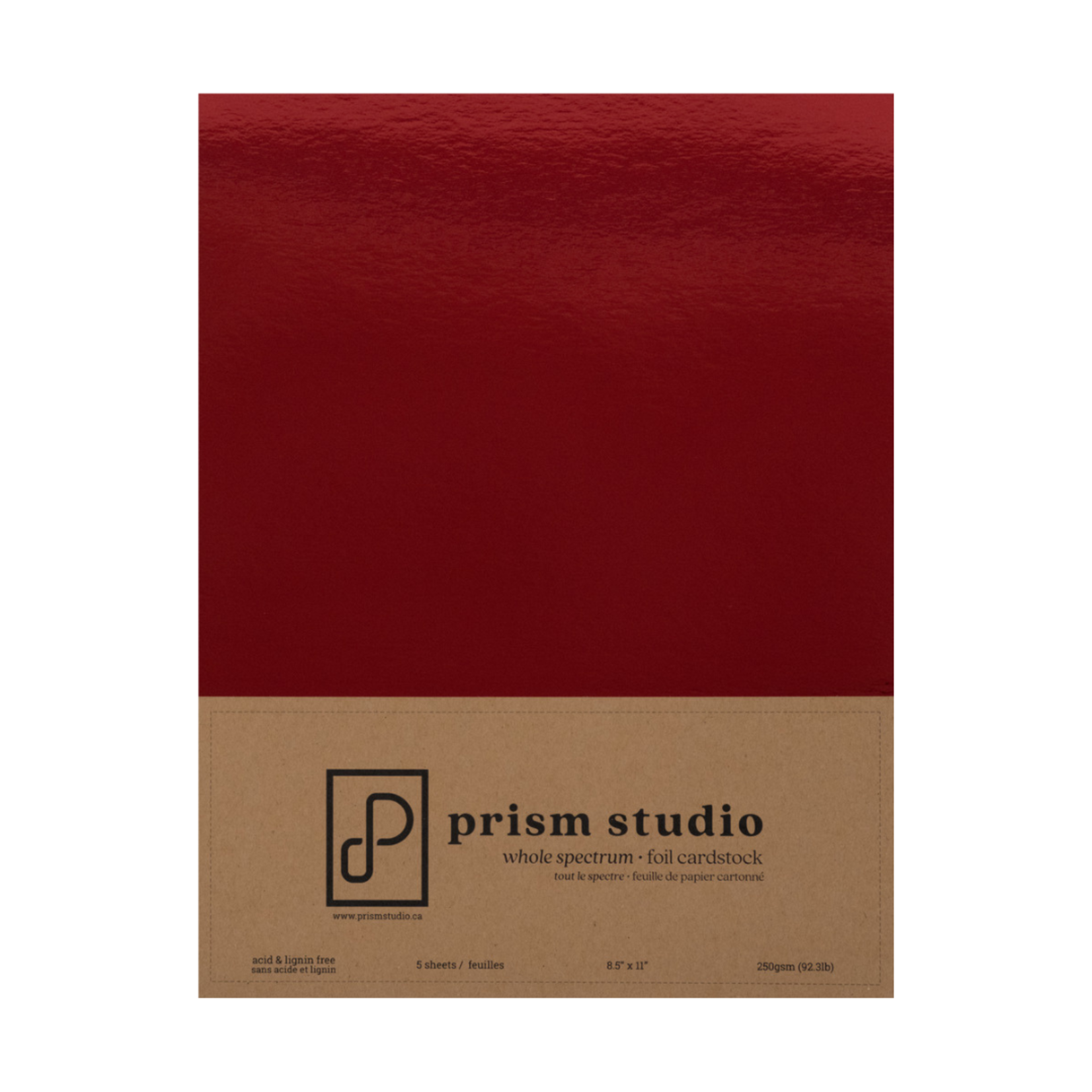 PRISM STUDIO PRISM STUDIO WHOLE SPECTRUM FOIL CARDSTOCK 8.5X11 RUBY