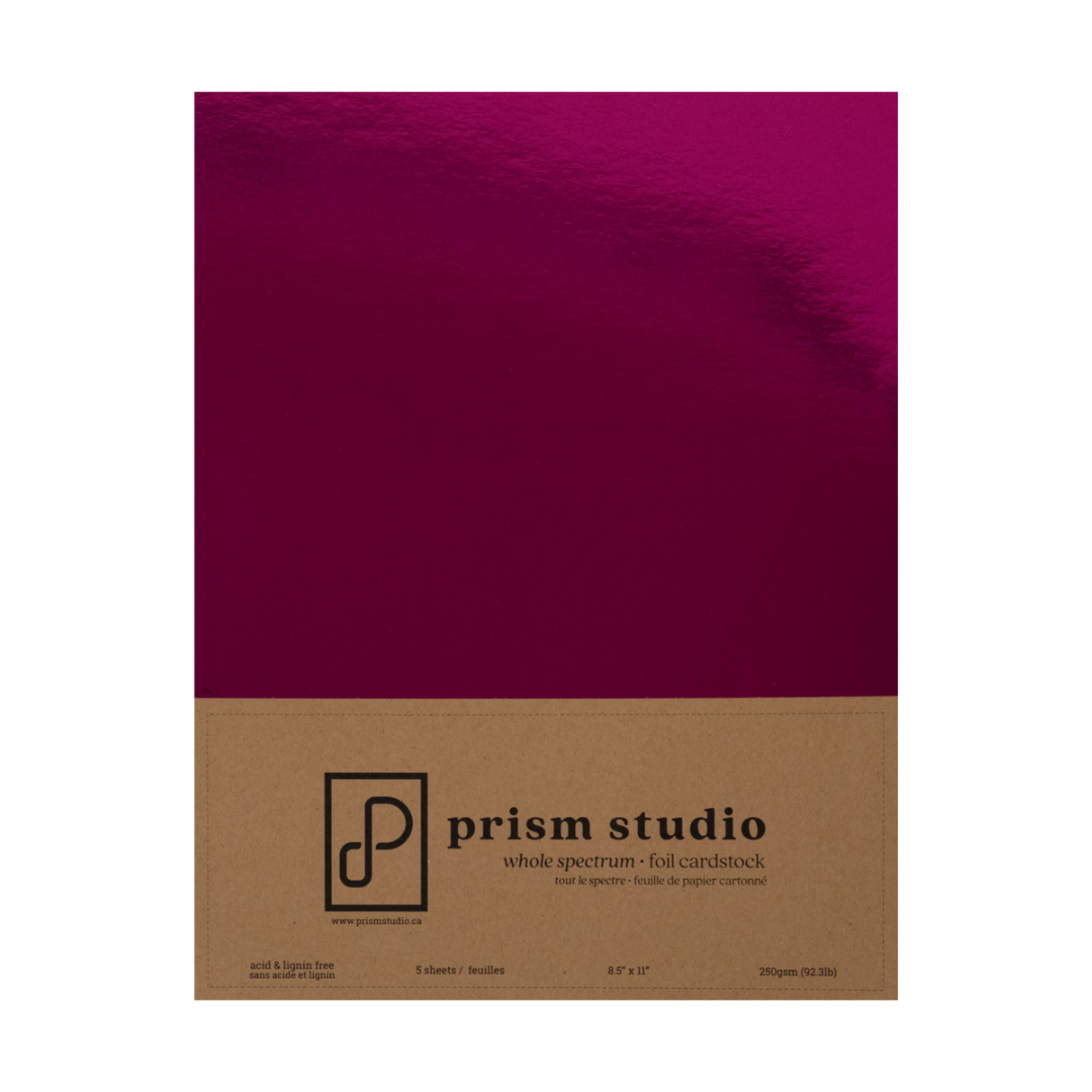 PRISM STUDIO PRISM STUDIO WHOLE SPECTRUM FOIL CARDSTOCK 8.5X11 PINK TOURMALINE