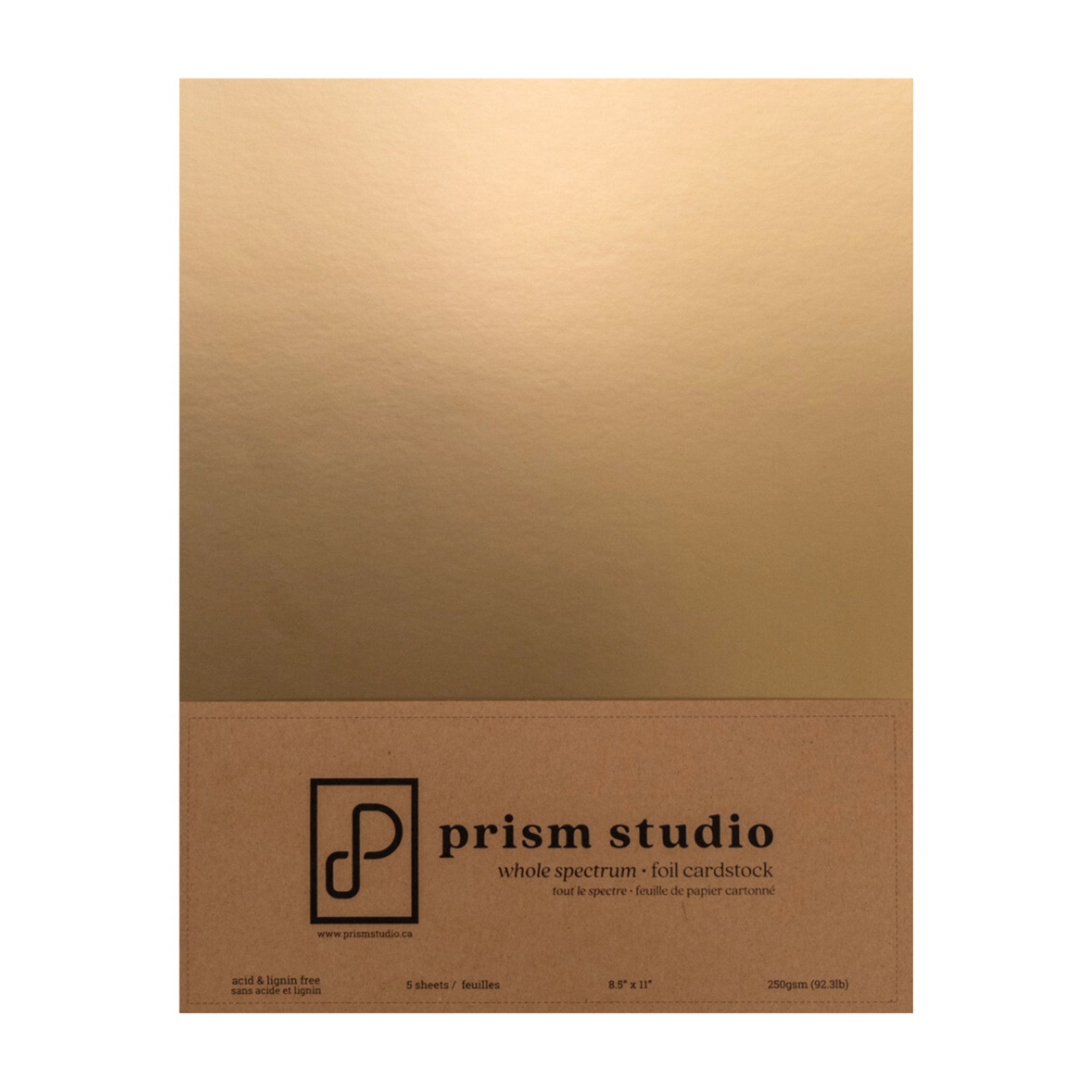 PRISM STUDIO PRISM STUDIO WHOLE SPECTRUM FOIL CARDSTOCK 8.5X11 BRUSHED GOLD