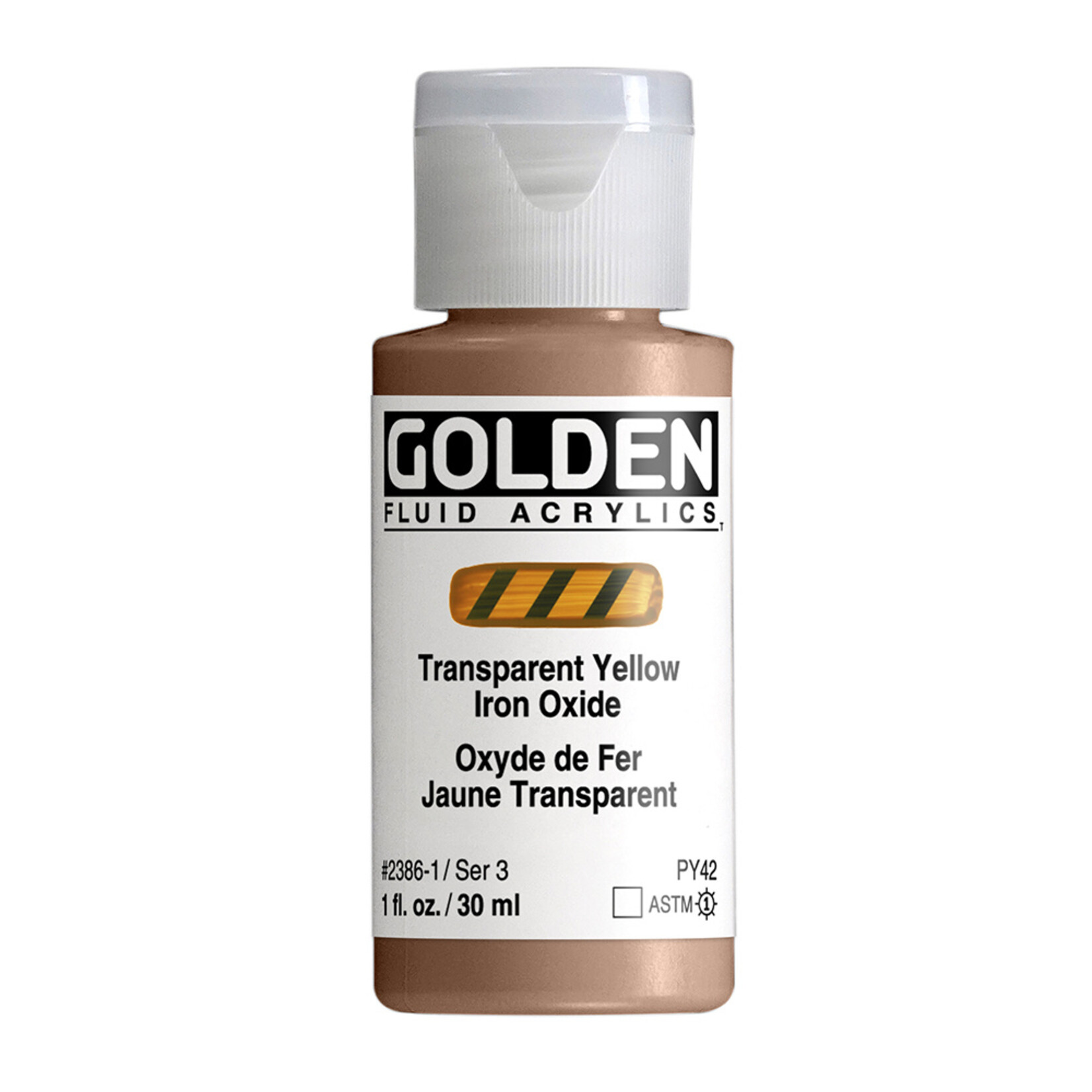 GOLDEN GOLDEN FLUID ACRYLIC 1OZ TRANSPARENT YELLOW IRON OXIDE