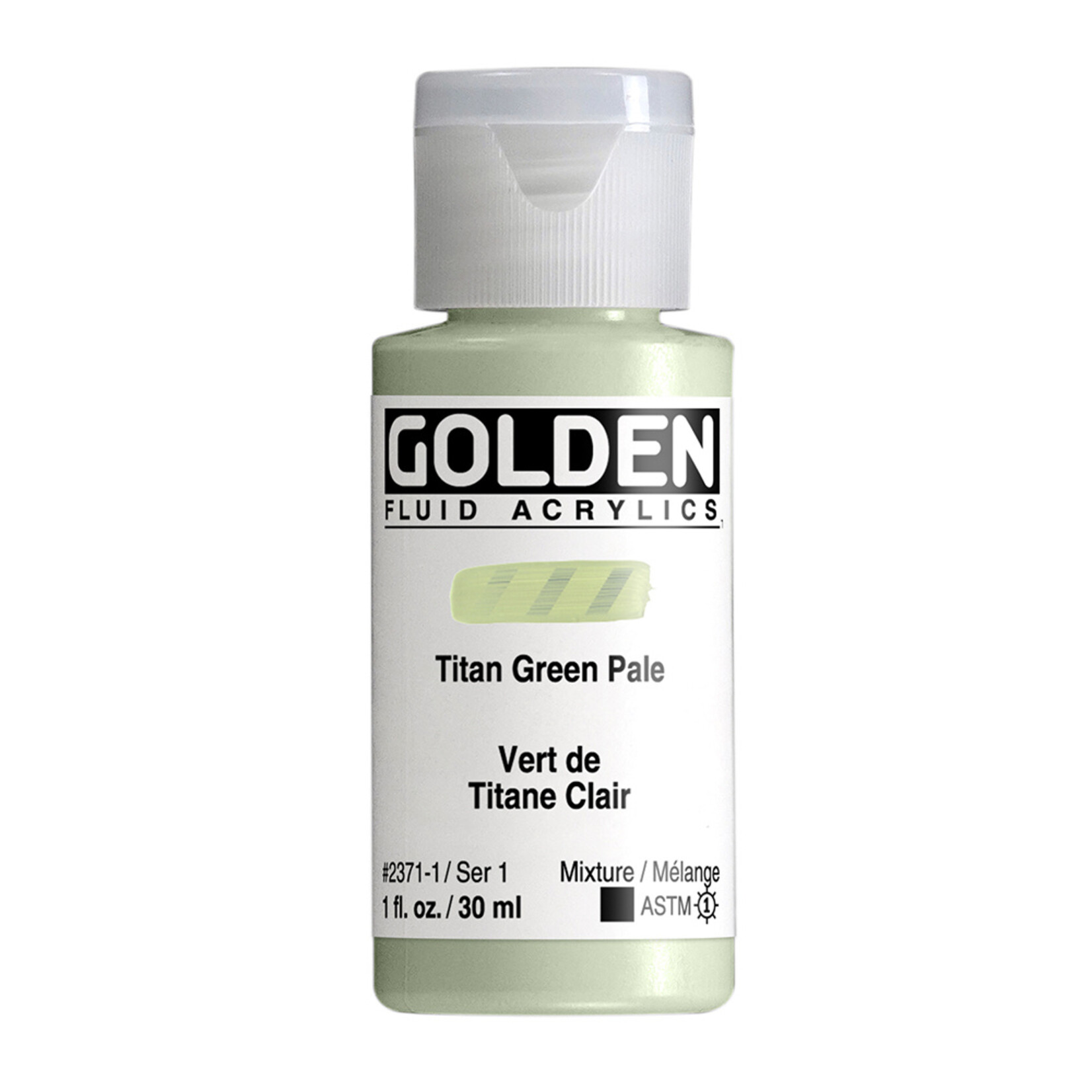 GOLDEN GOLDEN FLUID ACRYLIC 1OZ TITAN GREEN PALE