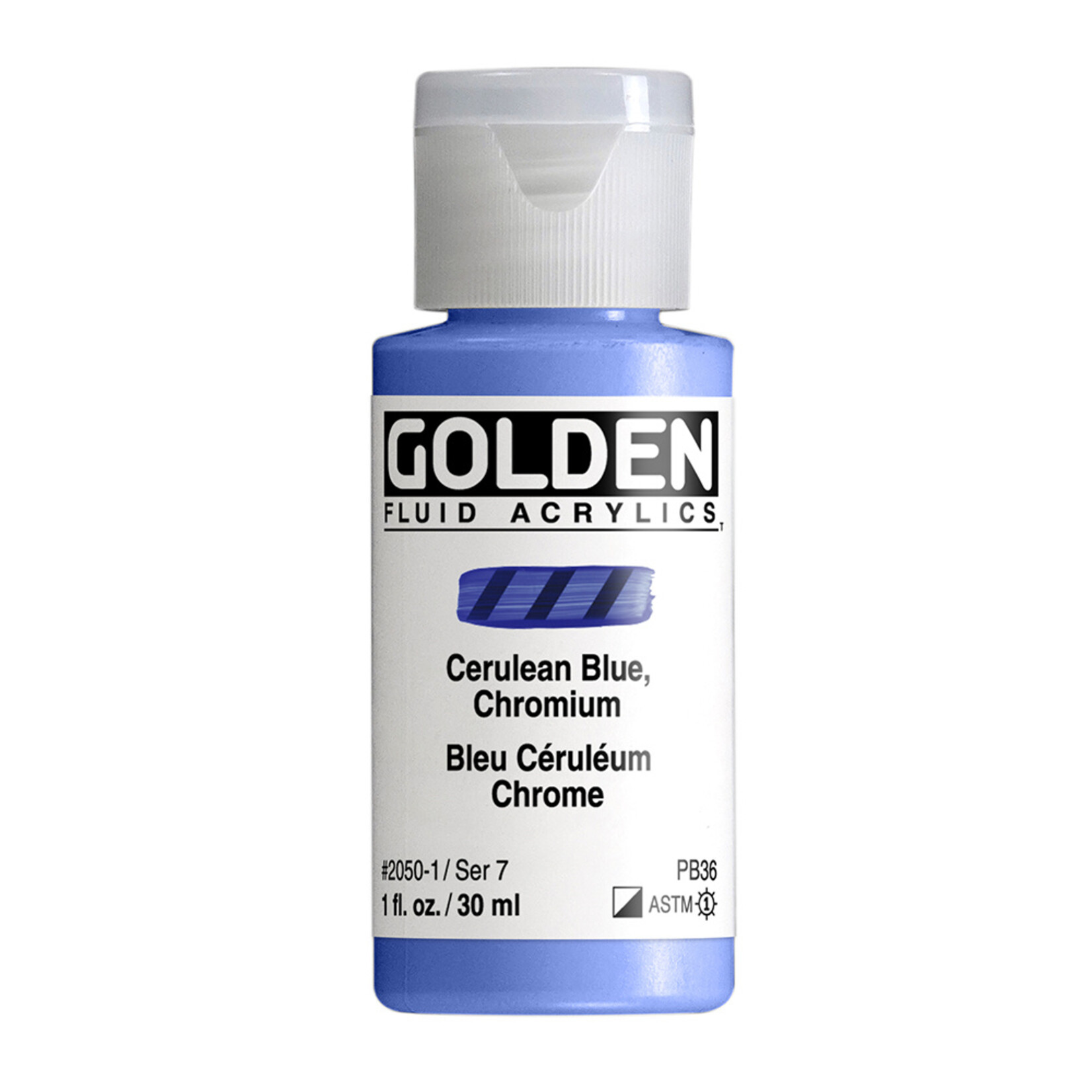 GOLDEN GOLDEN FLUID ACRYLIC 1OZ CERULEAN BLUE CHROMIUM