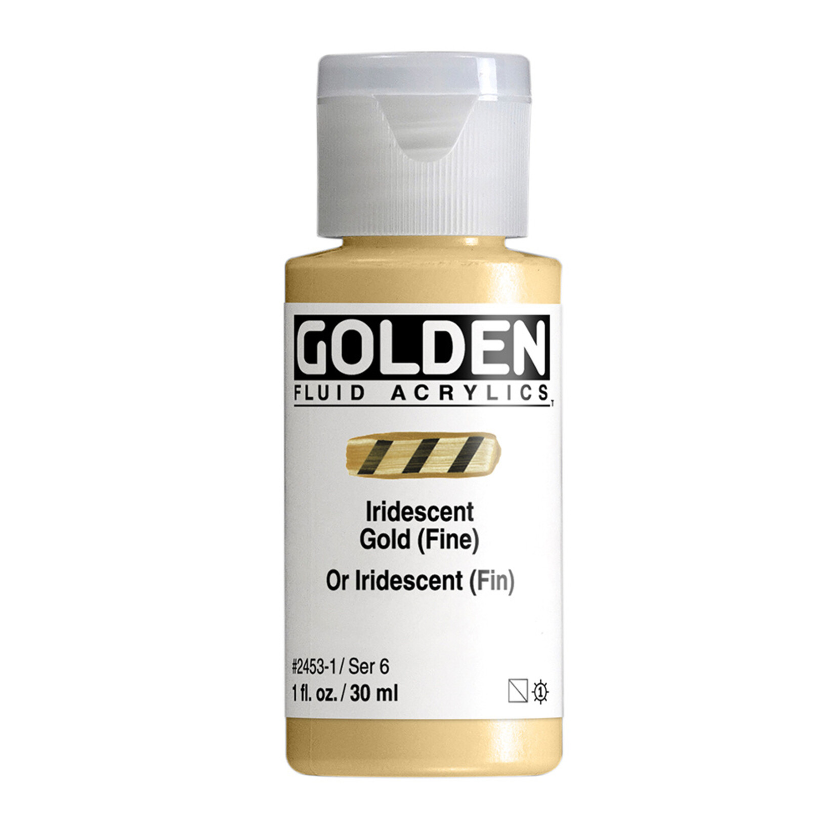 GOLDEN GOLDEN FLUID ACRYLIC 1OZ IRIDESCENT GOLD (FINE)