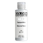GOLDEN GOLDEN FLUID ACRYLIC TITANIUM WHITE 4OZ