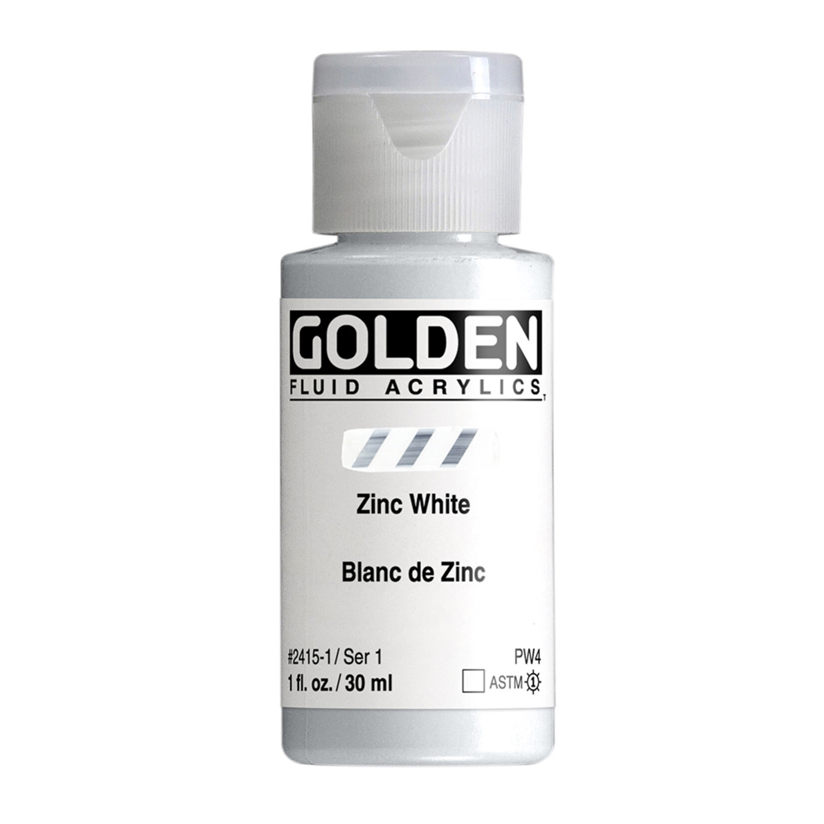 GOLDEN GOLDEN FLUID ACRYLIC 1OZ ZINC WHITE