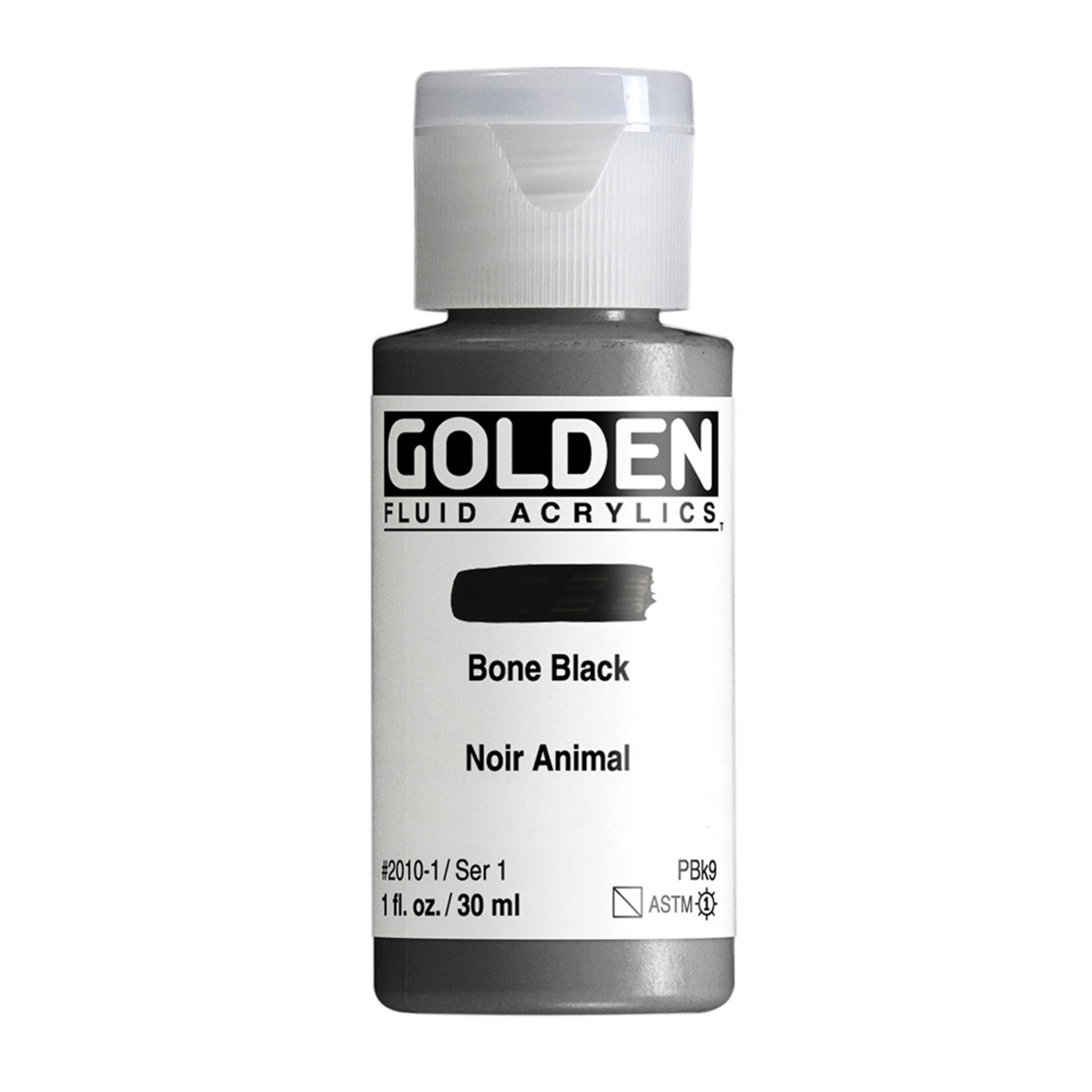 GOLDEN GOLDEN FLUID ACRYLIC 1OZ BONE BLACK