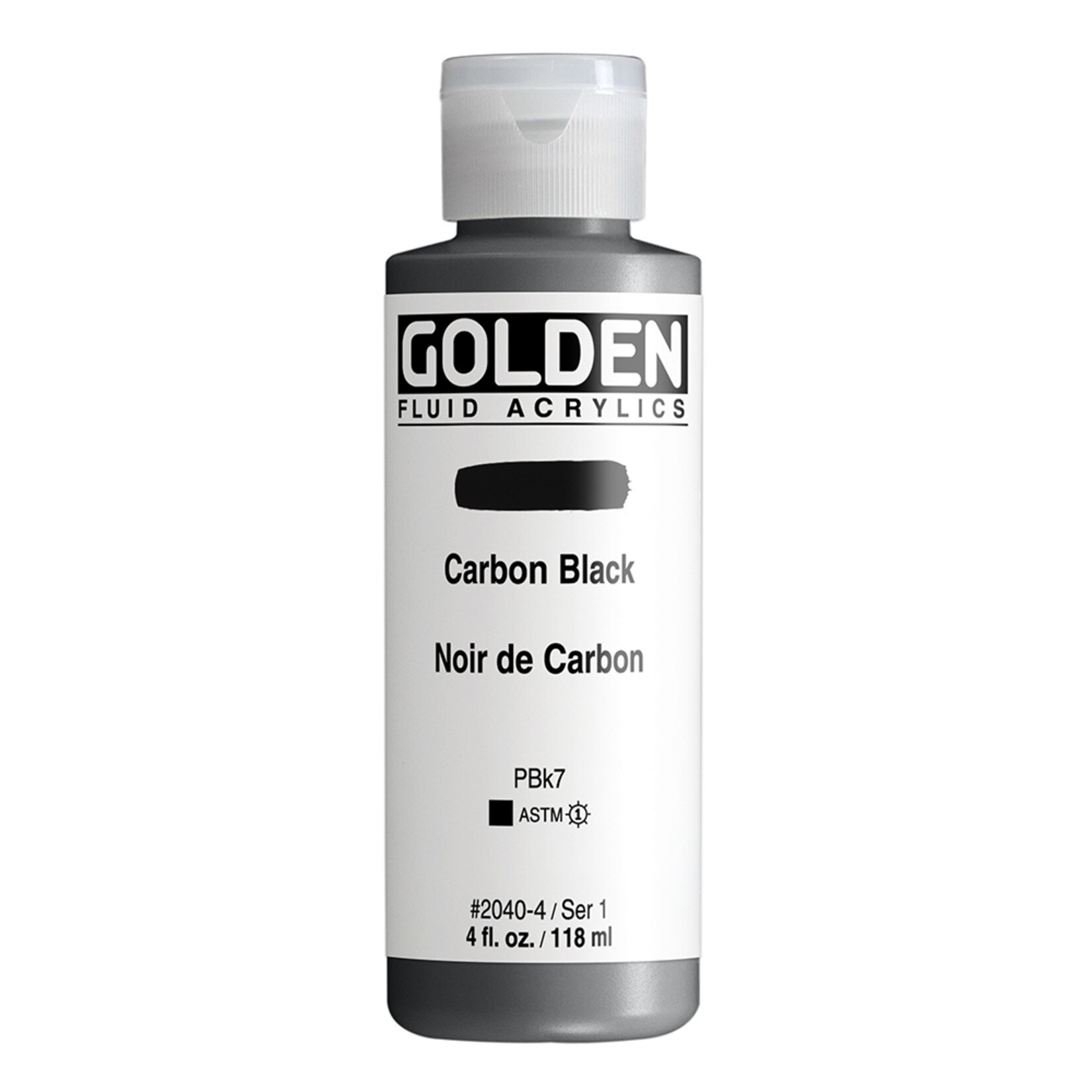 GOLDEN GOLDEN FLUID ACRYLIC 4OZ CARBON BLACK
