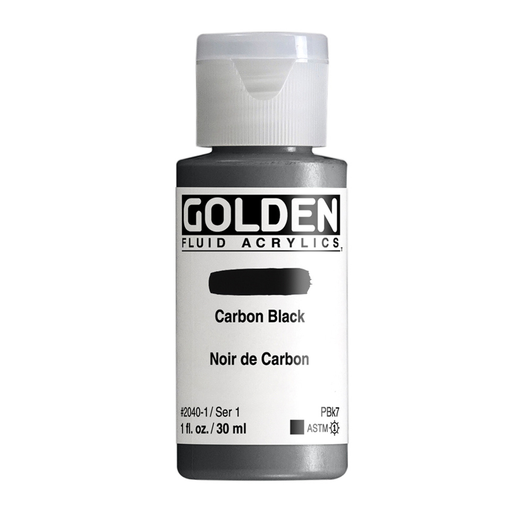 GOLDEN GOLDEN FLUID ACRYLIC 1OZ CARBON BLACK