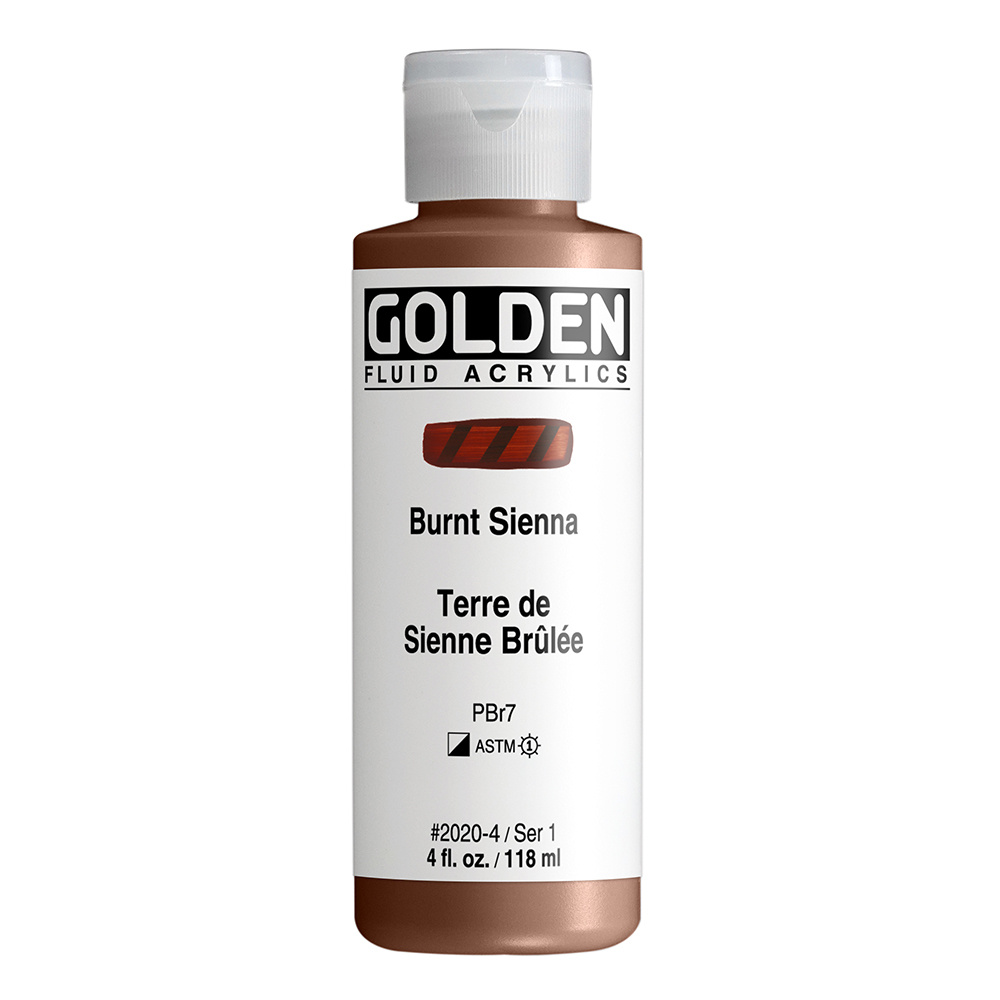 Golden Fluid Acrylic - Burnt Sienna 4 oz.