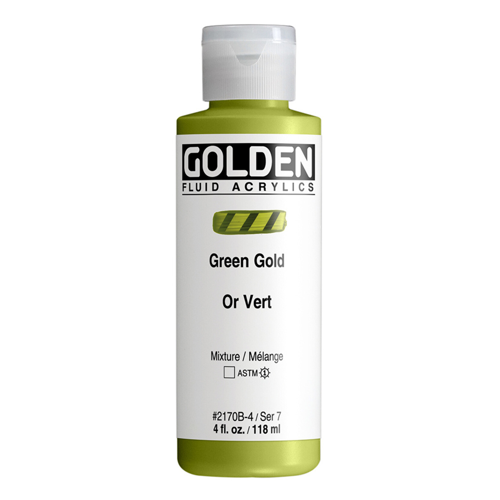 GOLDEN GOLDEN FLUID ACRYLIC 4OZ GREEN GOLD