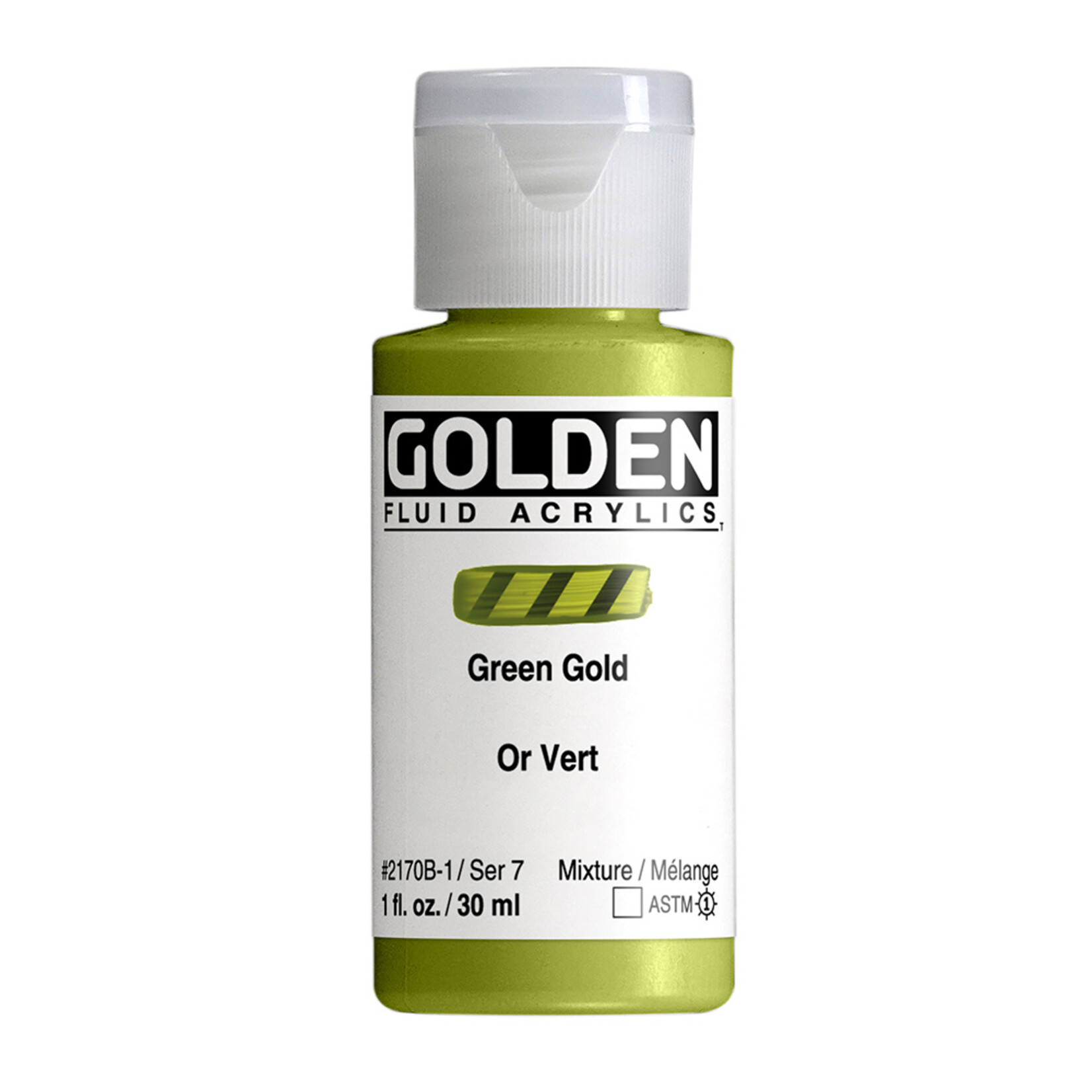 GOLDEN GOLDEN FLUID ACRYLIC 1OZ GREEN GOLD