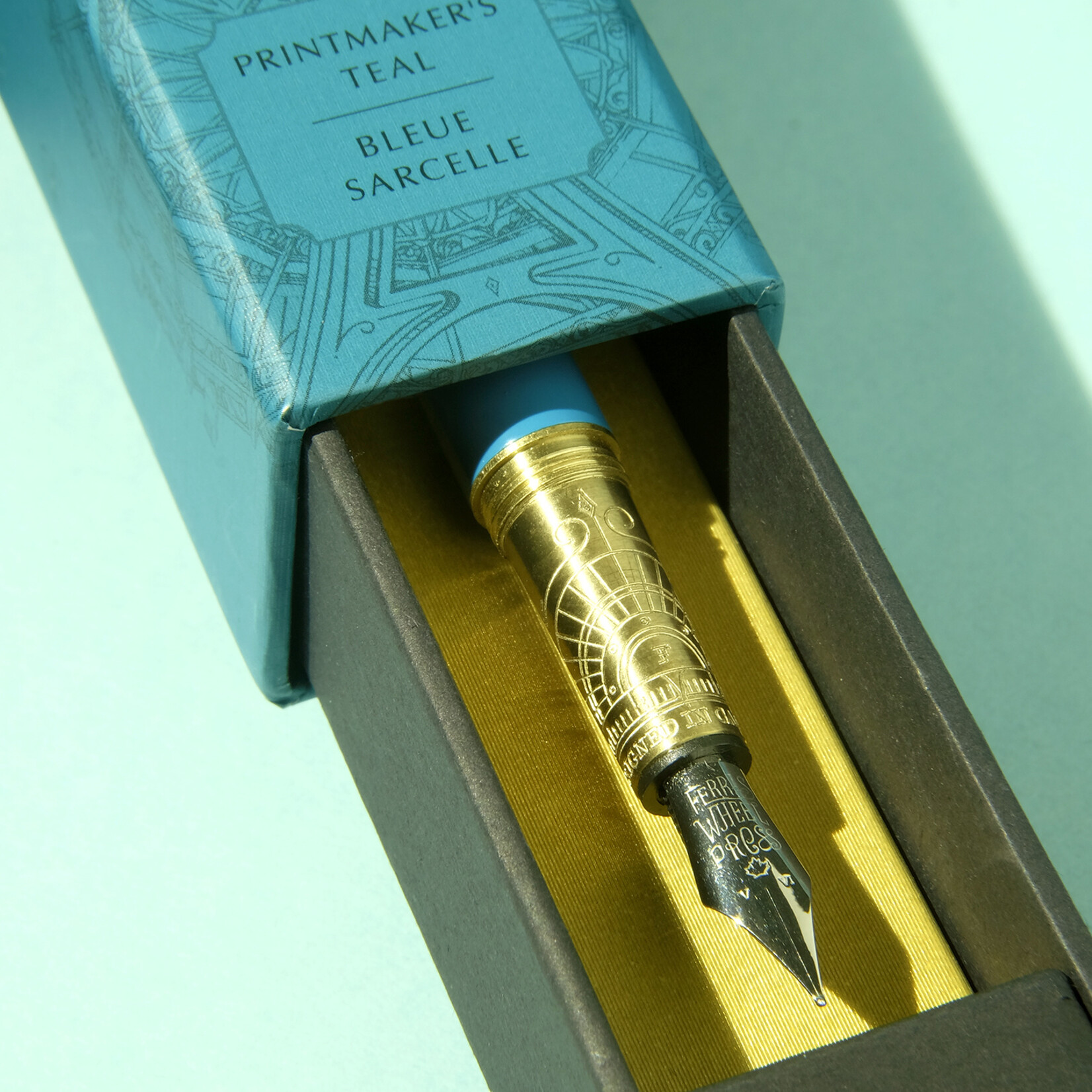 FERRIS WHEEL PRESS BRUSH FOUNTAIN PEN PRINTMAKER'S TEAL