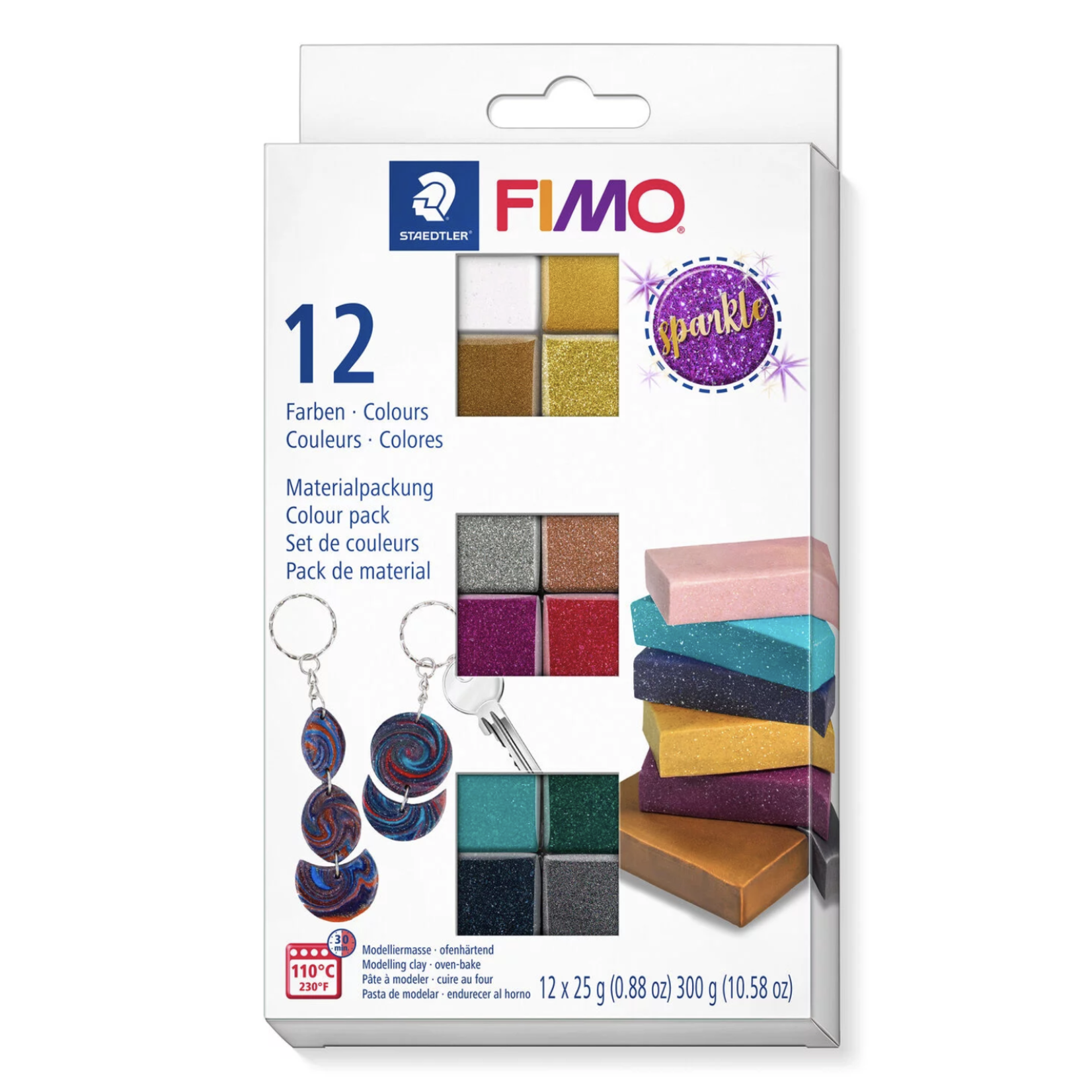 FIMO FIMO EFFECT HALF BLOCKS SPARKLES SET/12
