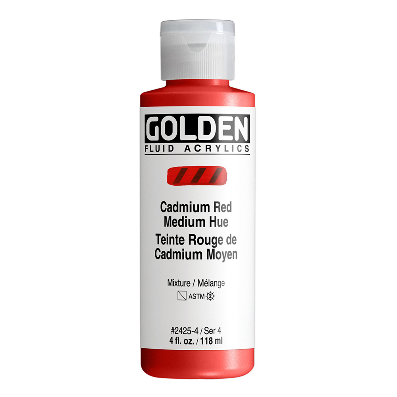 GOLDEN GOLDEN FLUID ACRYLIC 4OZ CADMIUM RED MEDIUM HUE