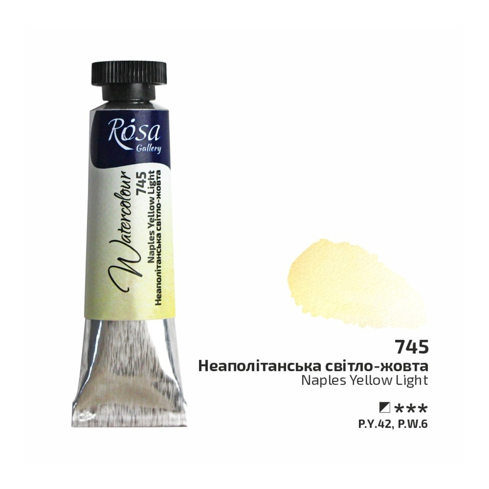ROSA ROSA GALLERY WATERCOLOUR TUBE 10ML NAPLES YELLOW LIGHT #745