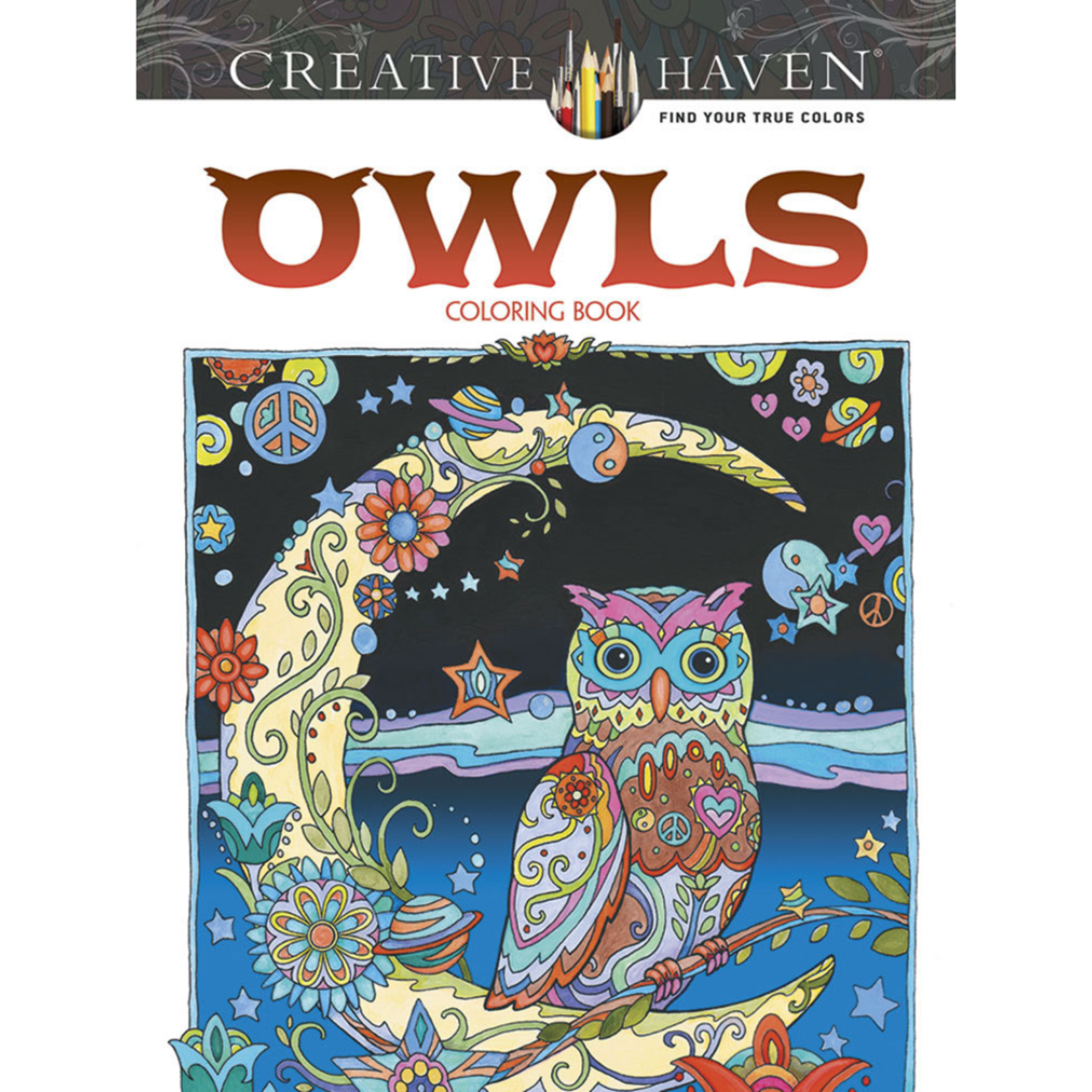 DOVER PUBLICATIONS CREATIVE HAVEN COLOURING BOOK OWLS