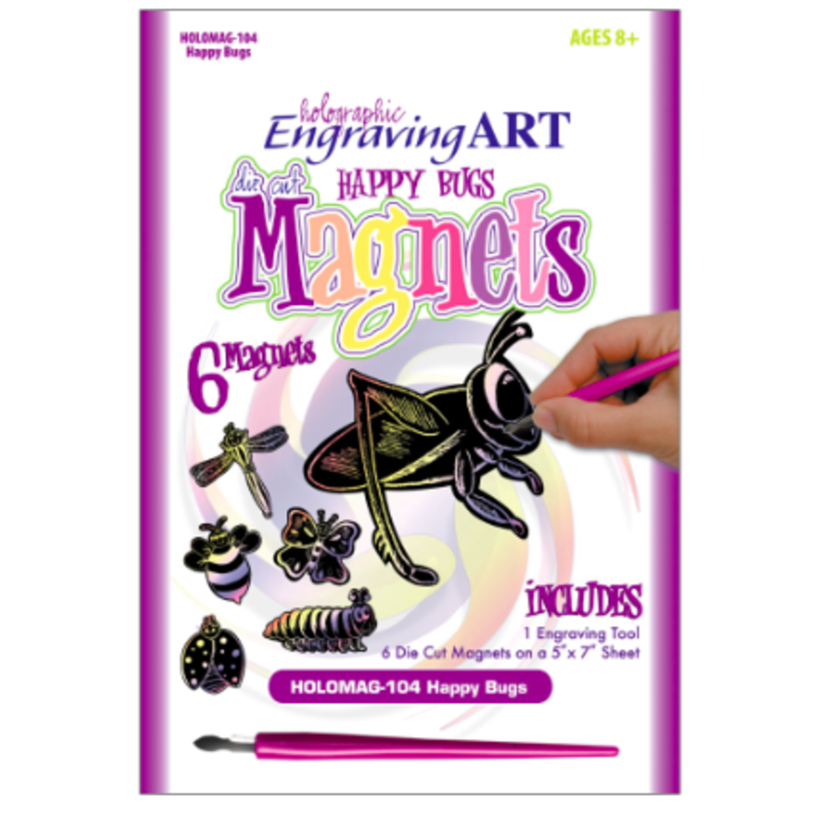 ENGRAVING ART HAPPY BUGS MAGNETS