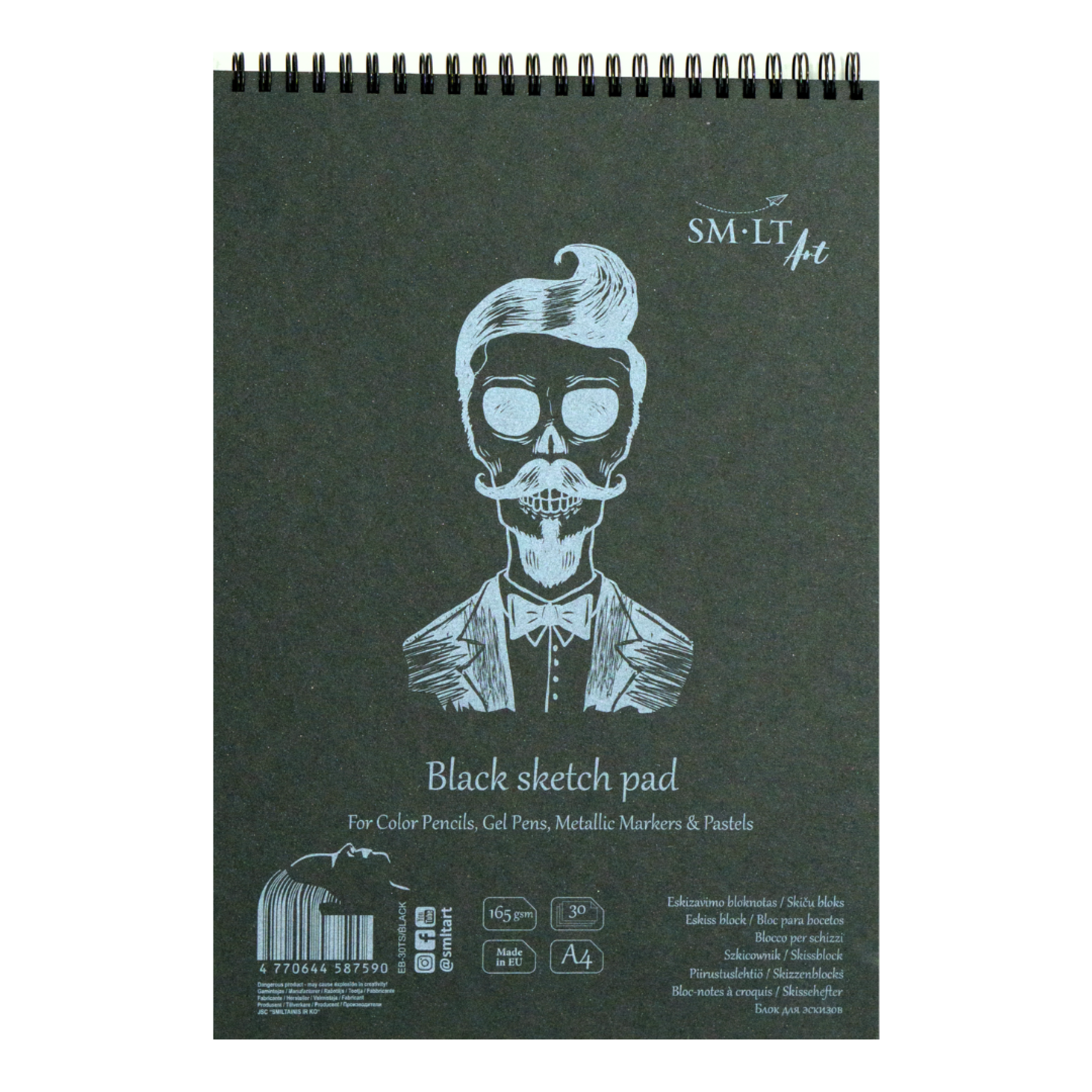 SM-LT ART AUTHENTIC SKETCH PAD COIL BOUND A4 8.5X11.75 BLACK