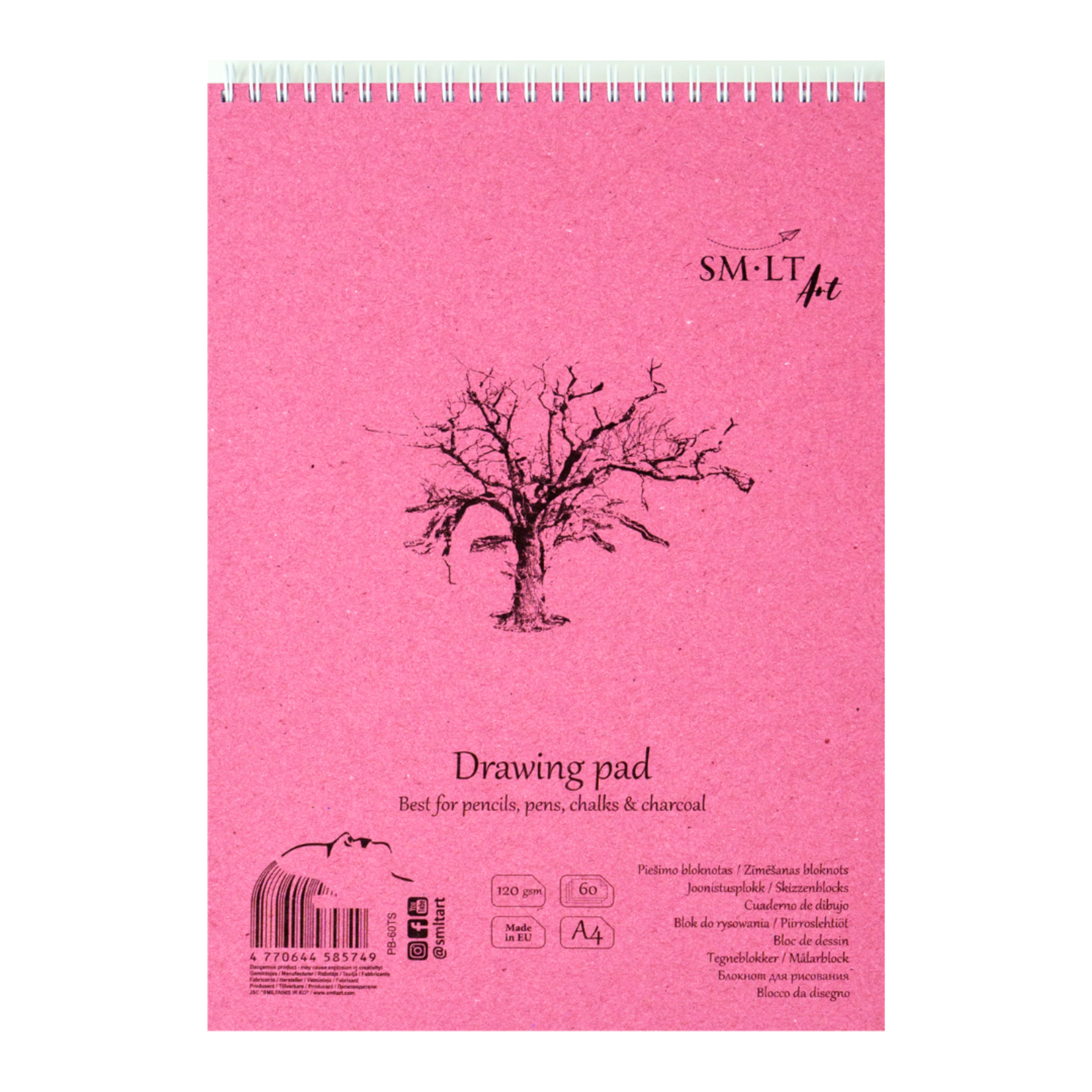 SM-LT ART AUTHENTIC DRAWING PAD COIL BOUND A4 8.5X11.75 WHITE