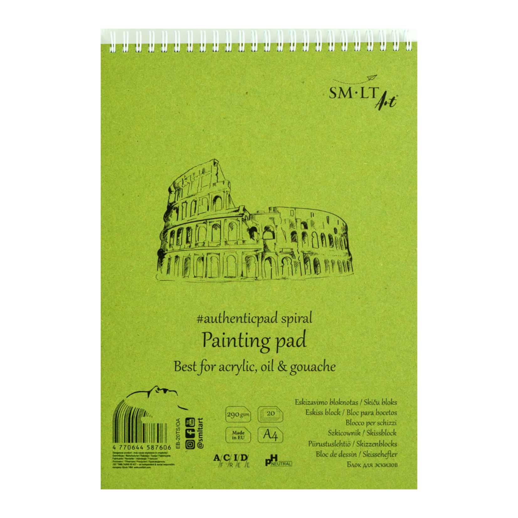 SM-LT ART AUTHENTIC PAINTING PAD COIL BOUND A4 8.5X11.75