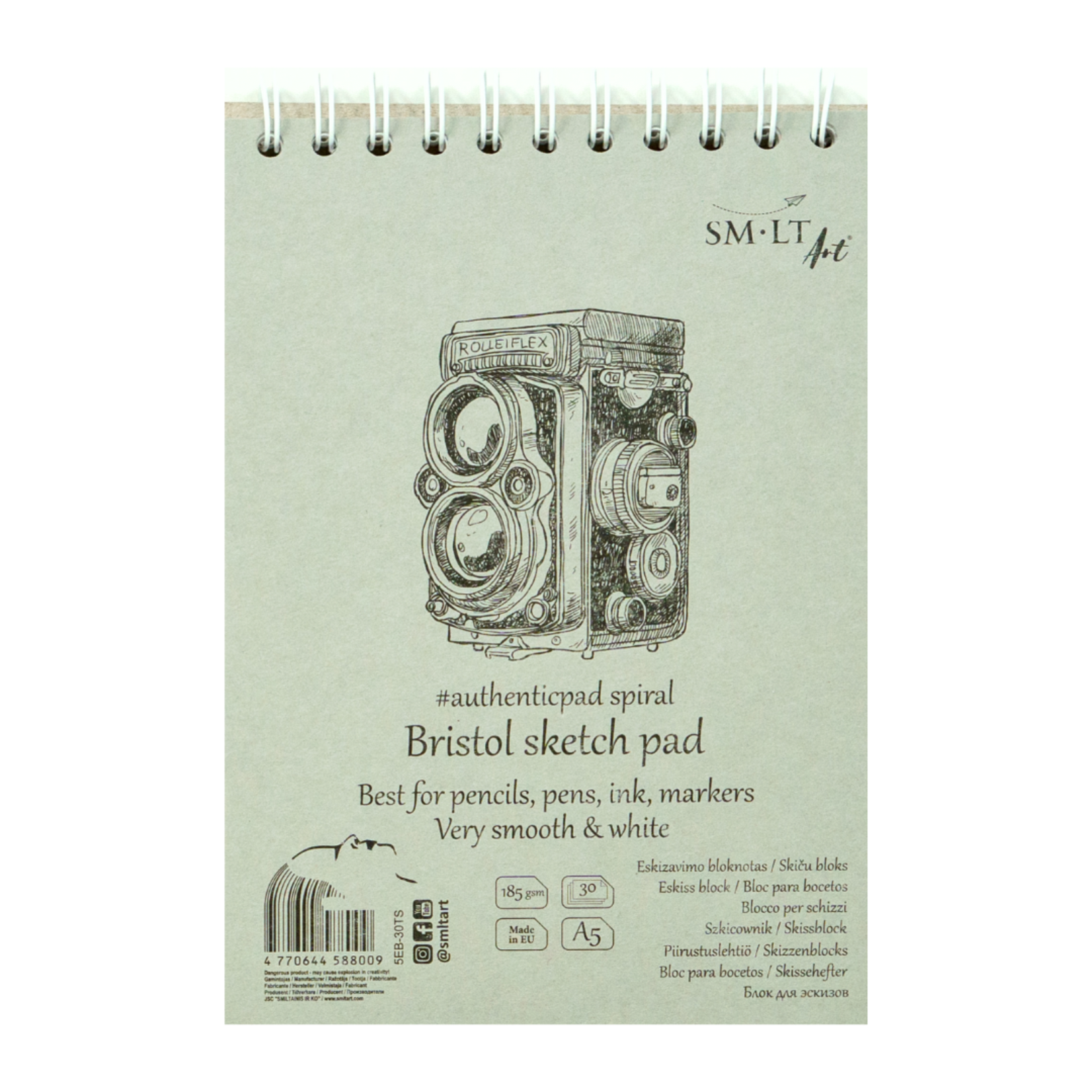 SM-LT ART AUTHENTIC BRISTOL PAD COIL BOUND A5 6X8.5