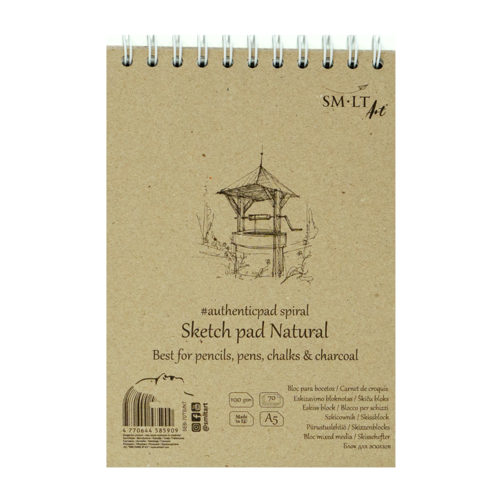 SM-LT ART AUTHENTIC SKETCH PAD COIL BOUND A5 6X8.5 NATURAL