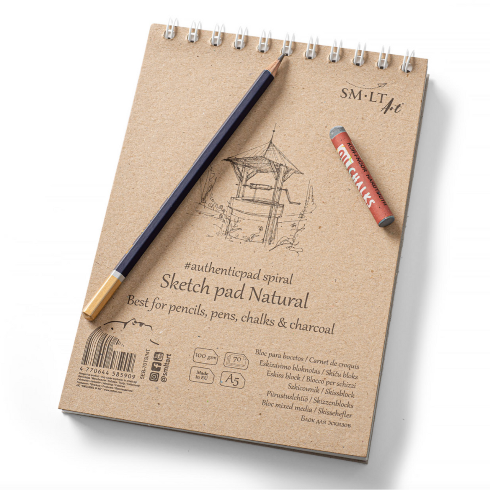 SM-LT ART AUTHENTIC SKETCH PAD COIL BOUND A5 6X8.5 NATURAL