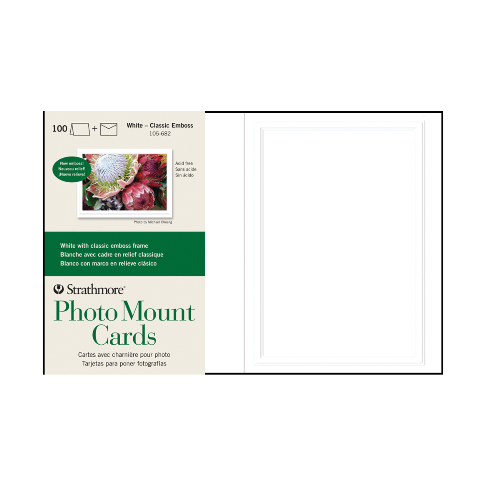 STRATHMORE STRATHMORE PHOTO MOUNT CARDS WHITE DECORATIVE EMBOSSED 5X7 10/PK