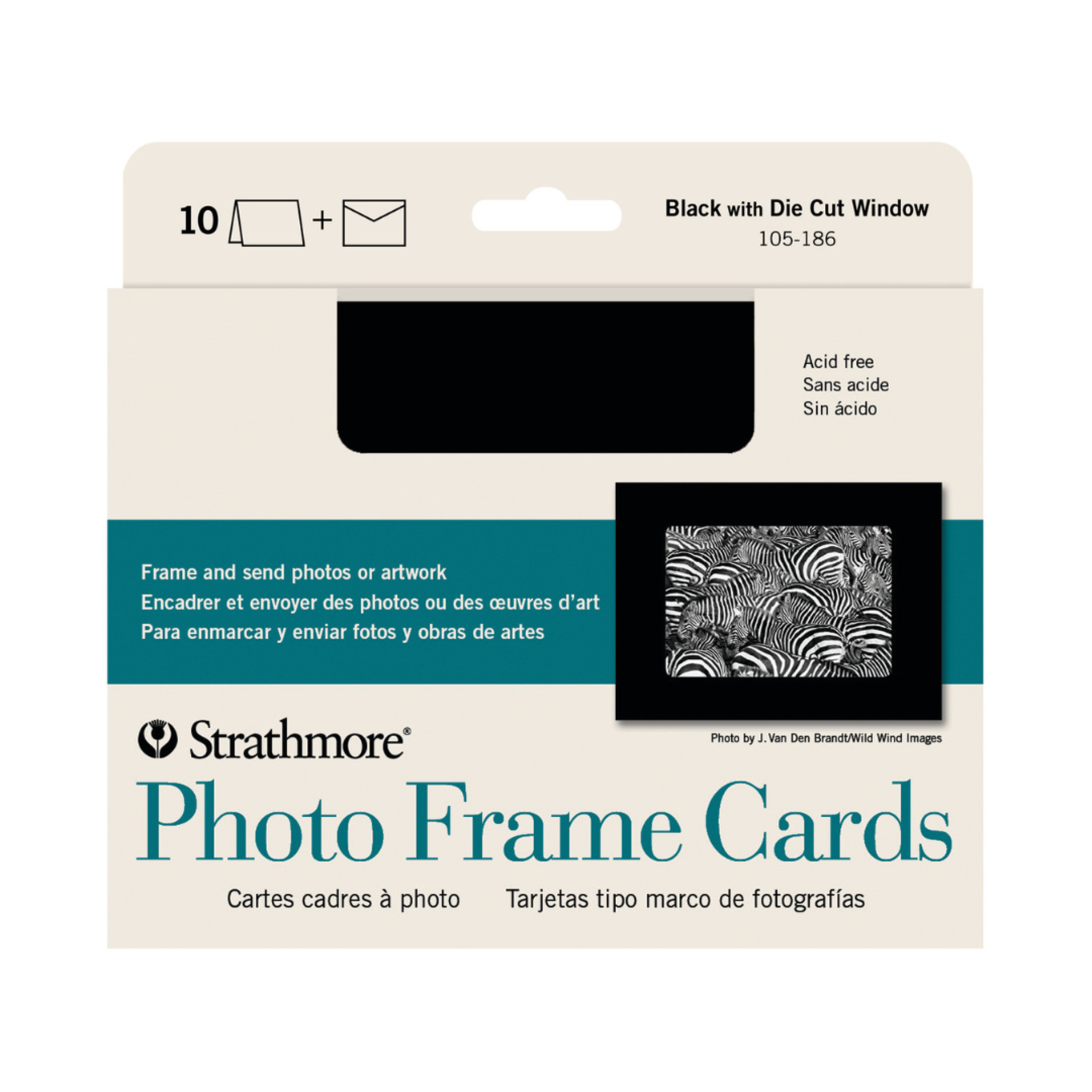 STRATHMORE STRATHMORE PHOTO FRAME CARDS BLACK 10/PK