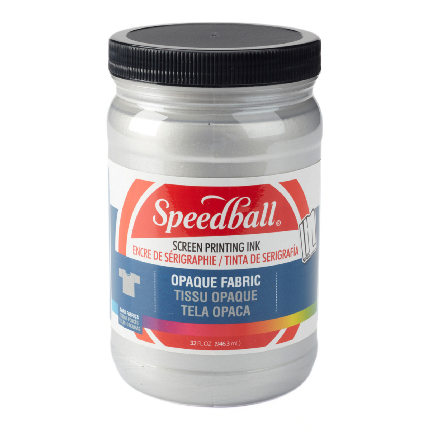 SPEEDBALL OPAQUE FABRIC SCREEN PRINTING INK 32OZ SILVER