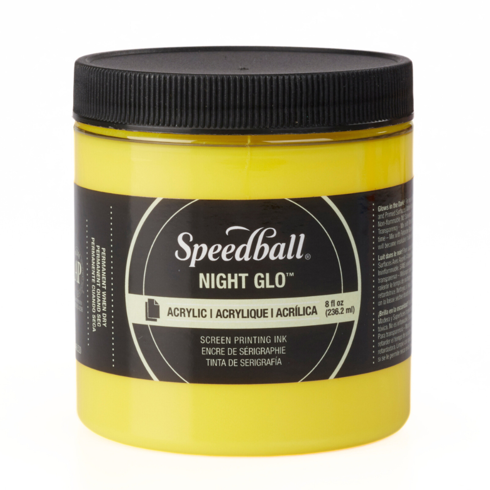 SPEEDBALL FABRIC SCREEN PRINTING INK 8OZ NIGHT GLO YELLOW