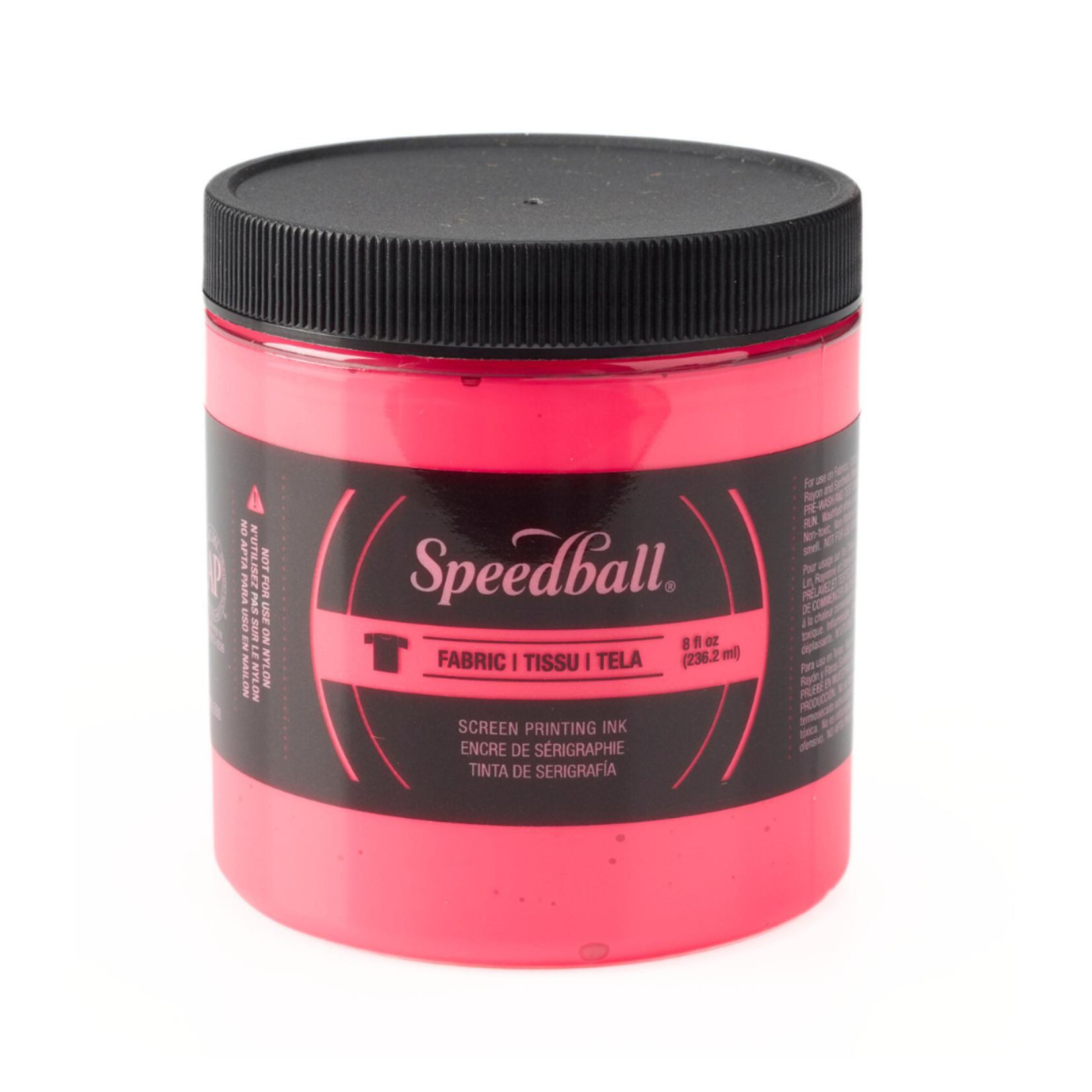 SPEEDBALL FABRIC SCREEN PRINTING INK 8OZ FLUORESCENT HOT PINK