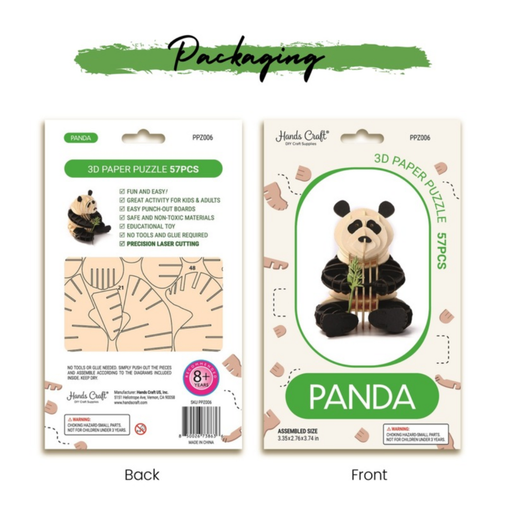 HANDS CRAFT 3D PAPER PUZZLE PANDA