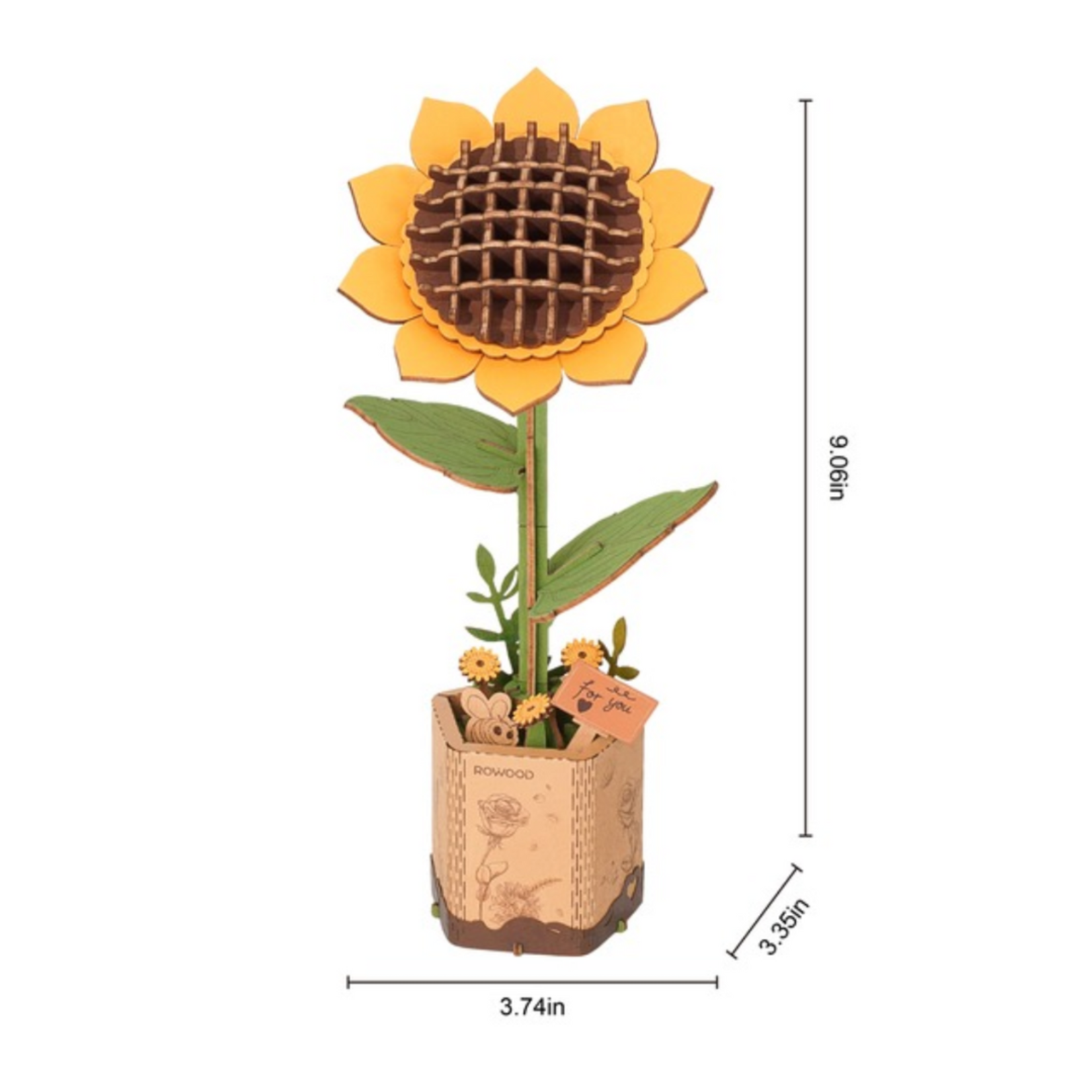 HANDS CRAFT 3D WOOD PUZZLE SUNFLOWER