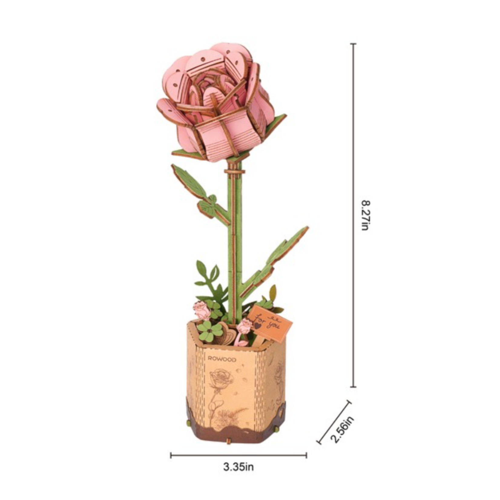 HANDS CRAFT 3D WOOD PUZZLE PINK ROSE