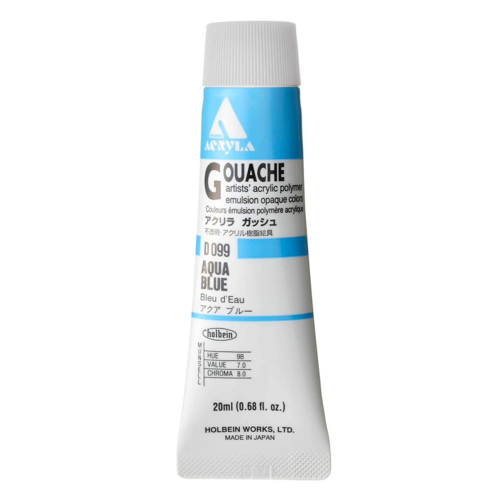 HOLBEIN HOLBEIN ACRYLA GOUACHE 20ML #099 AQUA BLUE