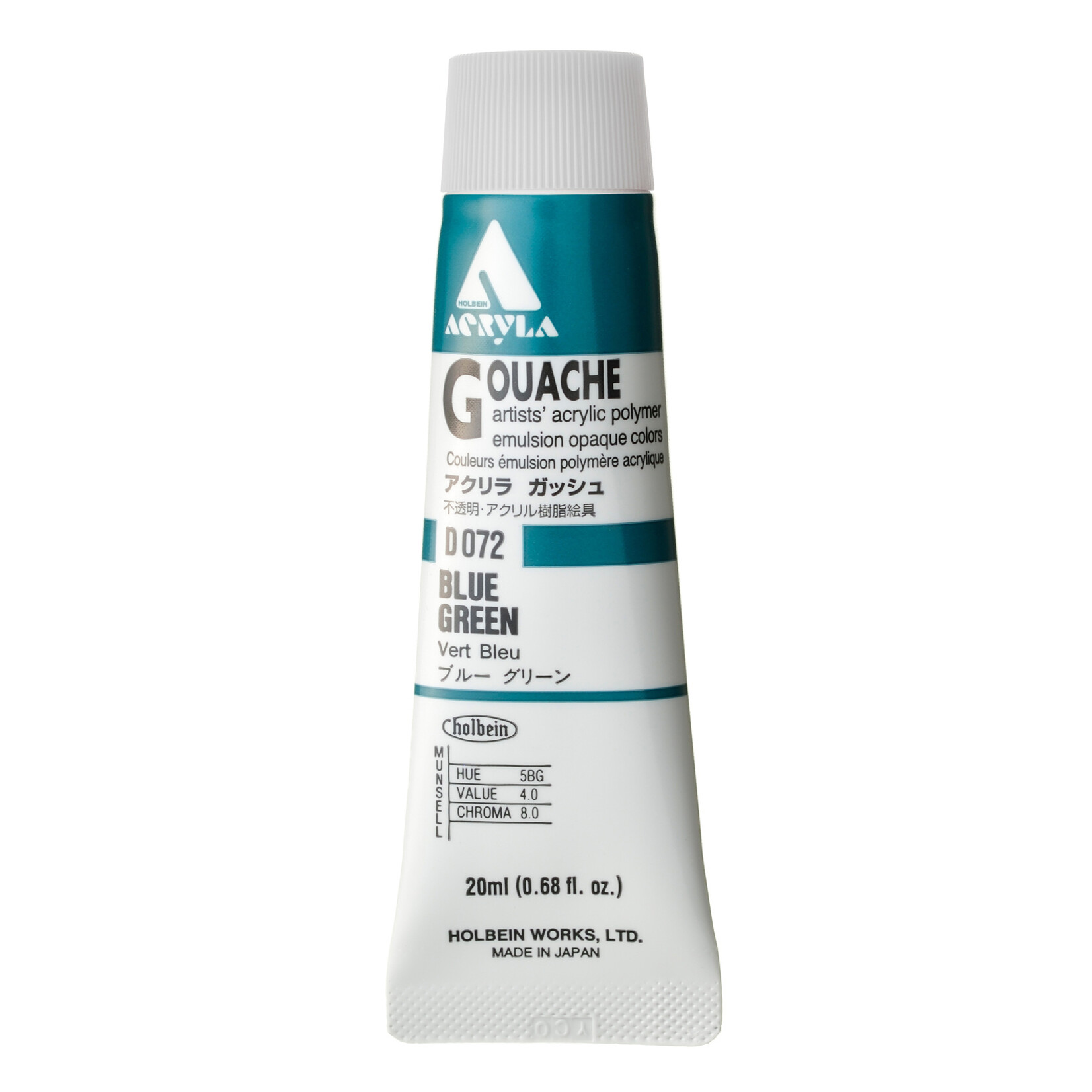 HOLBEIN HOLBEIN ACRYLA GOUACHE 20ML #072 BLUE GREEN