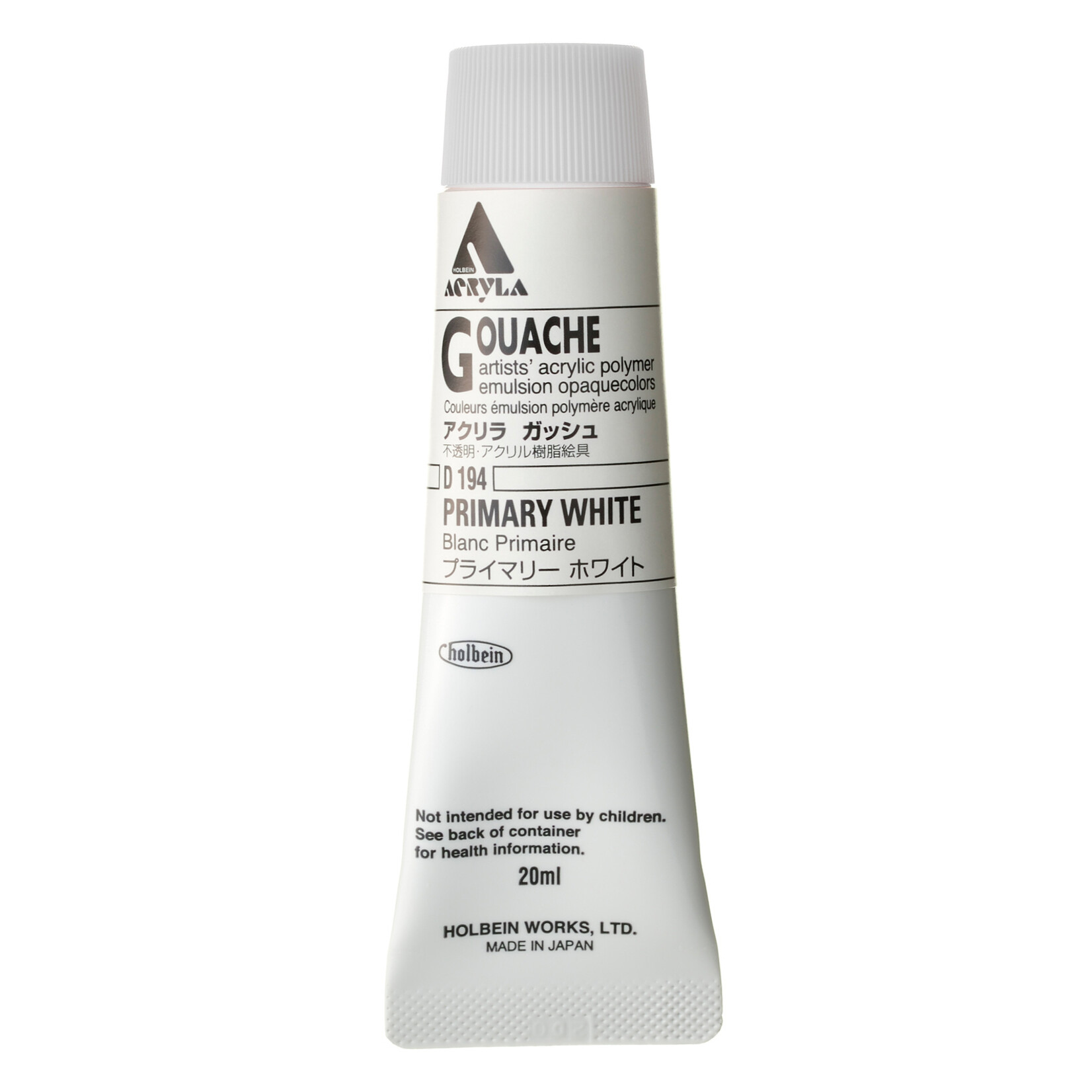 HOLBEIN HOLBEIN ACRYLA GOUACHE 20ML #194 PRIMARY WHITE