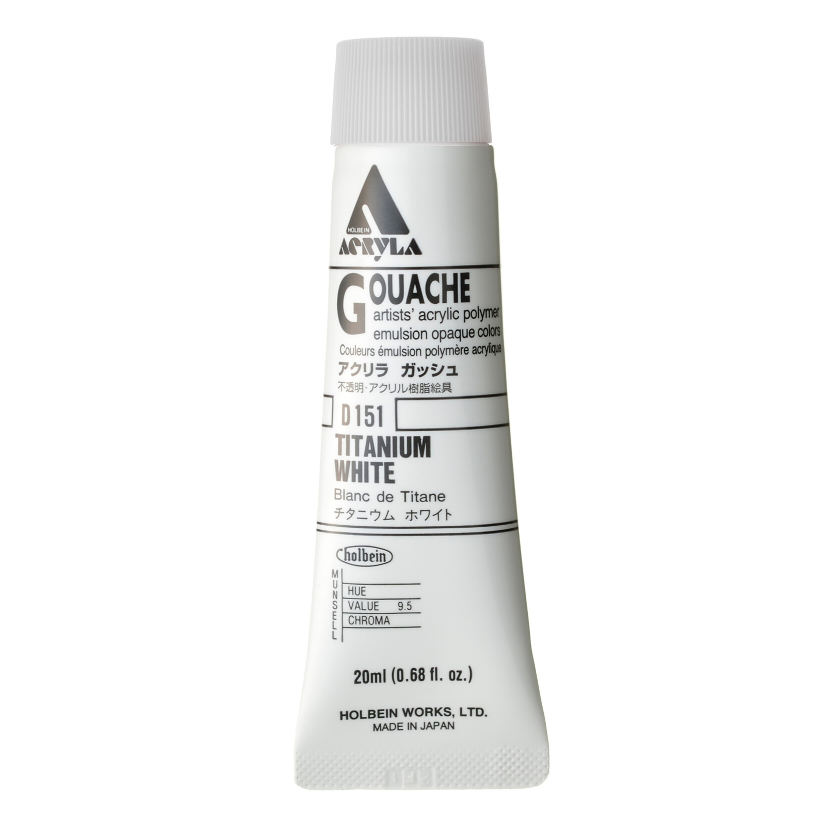 HOLBEIN HOLBEIN ACRYLA GOUACHE 20ML #151 TITANIUM WHITE